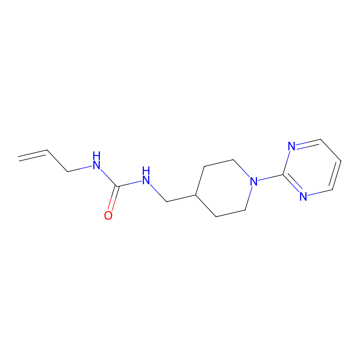 1-Allyl-3-((1-(pyrimidin-2-yl)piperidin-4-yl)methyl)urea molecular structure, CAS 1234934-57-6