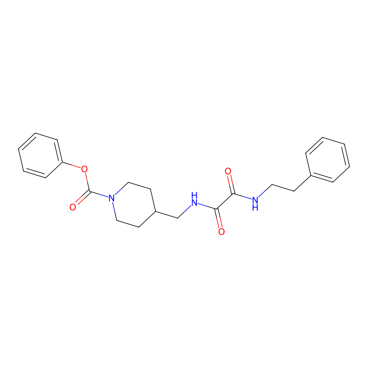 Phenyl 4-((2-oxo-2-(phenethylamino)acetamido)methyl)piperidine-1-carboxylate molecular structure, CAS 1234937-44-0