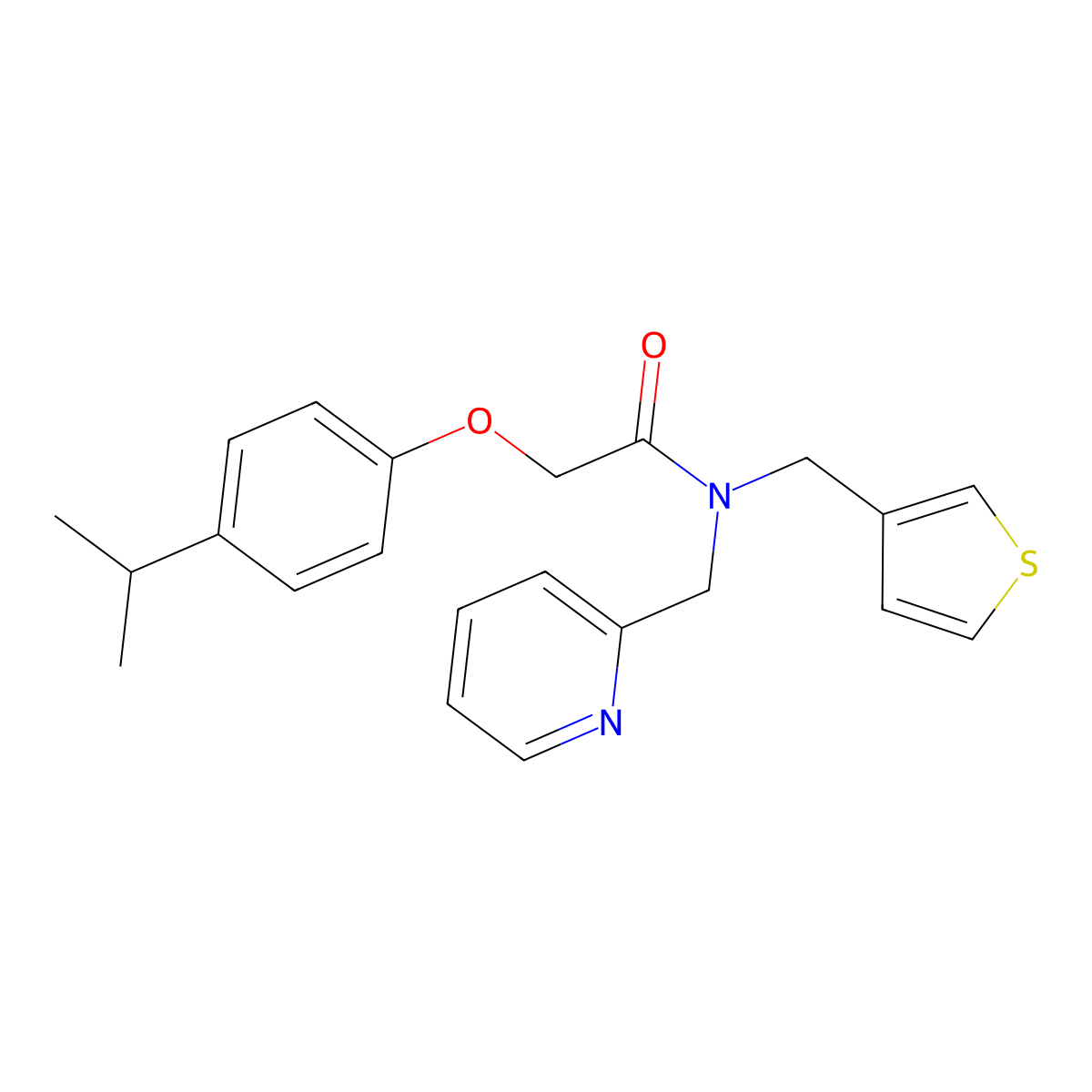 2-(4-isopropylphenoxy)-N-(pyridin-2-ylmethyl)-N-(thiophen-3-ylmethyl)acetamide molecular structure, CAS 1234937-82-6