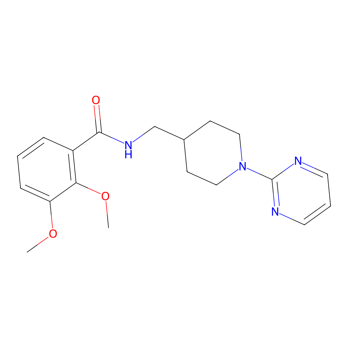 2,3-dimethoxy-N-{[1-(pyrimidin-2-yl)piperidin-4-yl]methyl}benzamide molecular structure, CAS 1234938-28-3