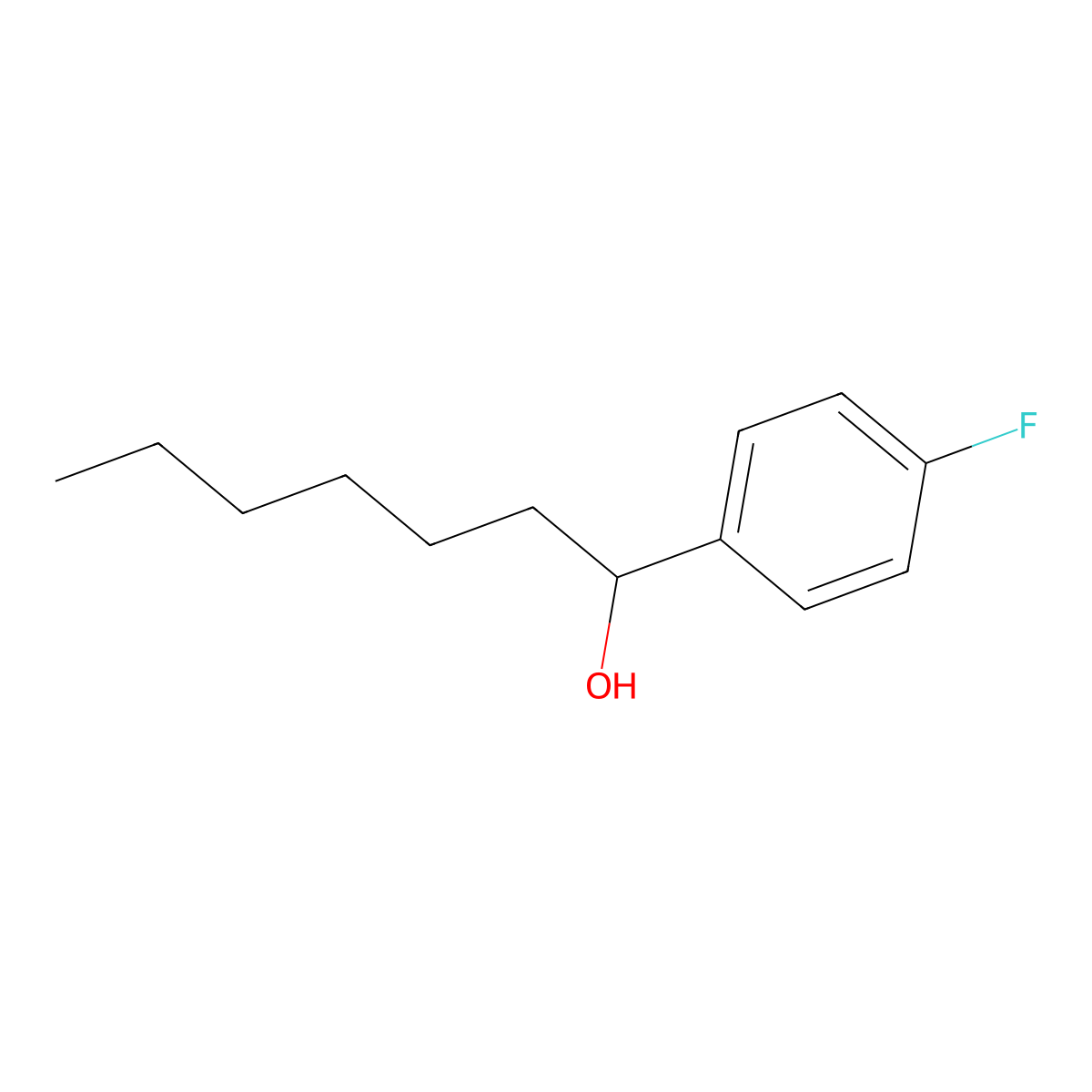 4-Fluoro-alpha-hexylbenZenemethanol molecular structure, CAS 123494-44-0