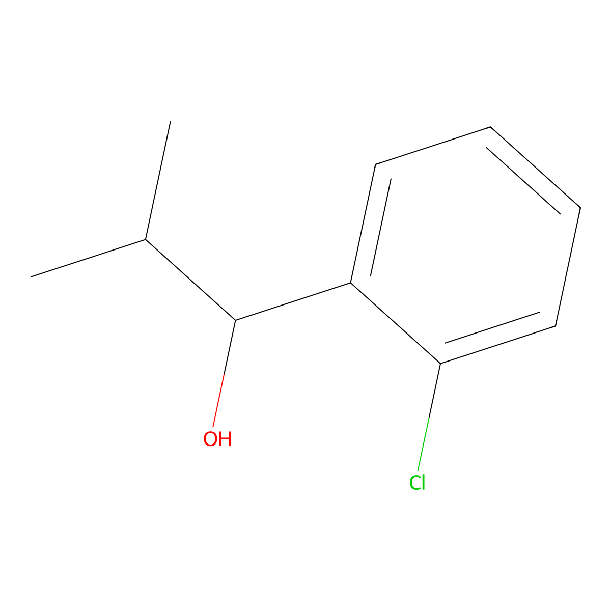 1-(2-Chlorophenyl)-2-methylpropan-1-ol molecular structure, CAS 123494-48-4
