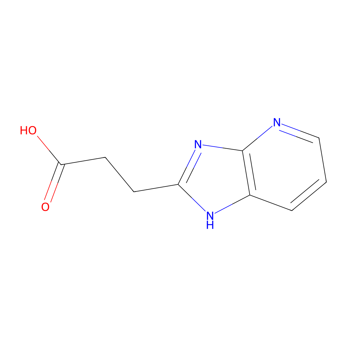 3-(2-Imidazo(4,5-b)pyridine)propionic acid molecular structure, CAS 123494-73-5