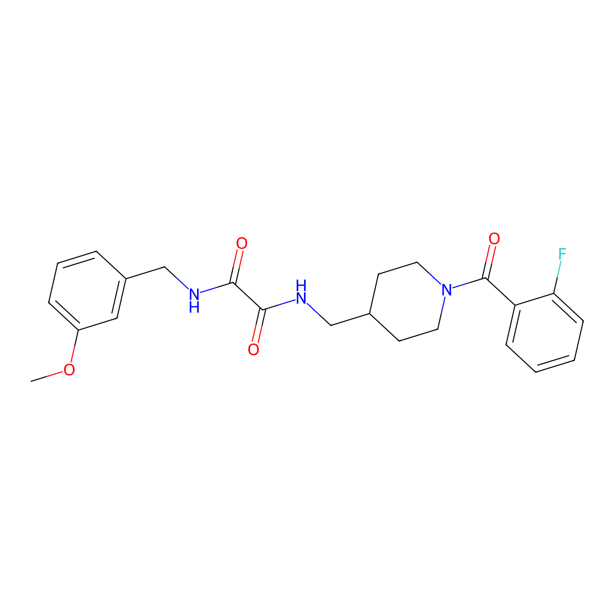 N1-((1-(2-fluorobenzoyl)piperidin-4-yl)methyl)-N2-(3-methoxybenzyl)oxalamide molecular structure, CAS 1234940-35-2