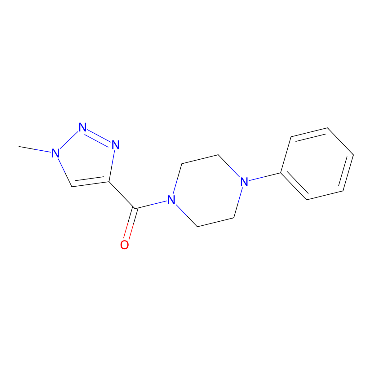 (1-methyl-1H-1,2,3-triazol-4-yl)(4-phenylpiperazin-1-yl)methanone molecular structure, CAS 1234940-88-5