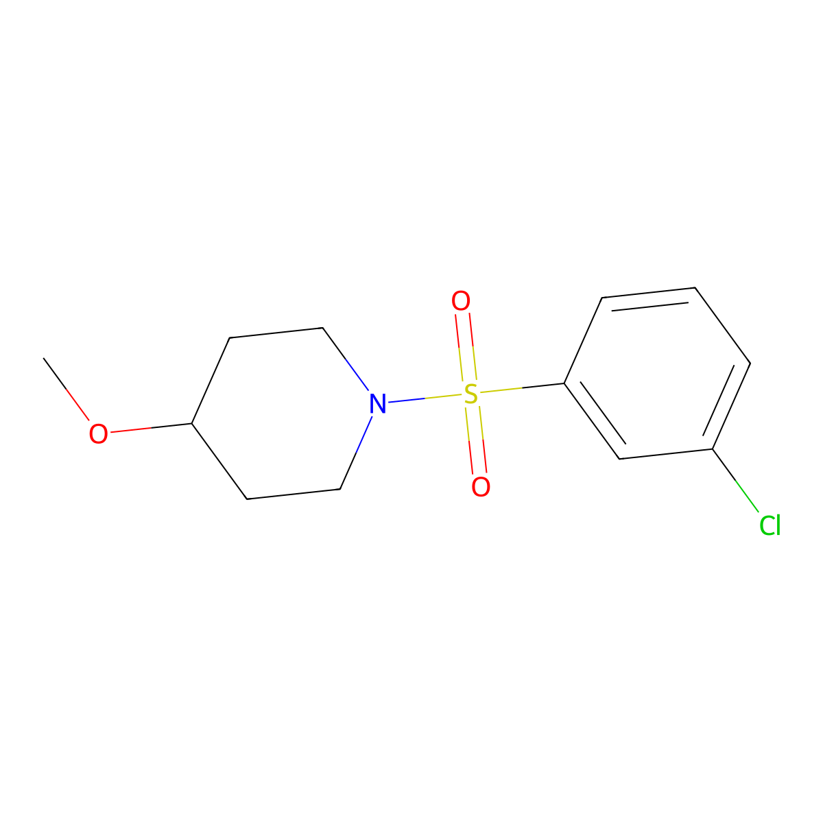 1-(3-Chlorobenzenesulfonyl)-4-methoxypiperidine molecular structure, CAS 1234942-66-5