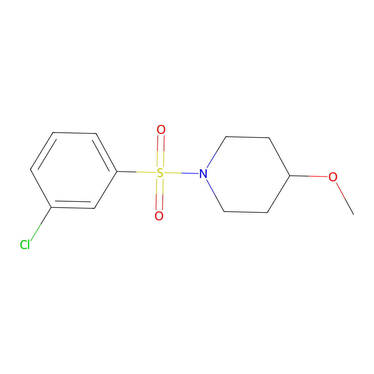 1-(3-Chlorobenzenesulfonyl)-4-methoxypiperidine molecular structure, CAS 1234942-66-5