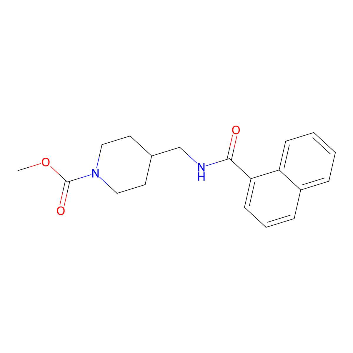 Methyl 4-{[(naphthalen-1-yl)formamido]methyl}piperidine-1-carboxylate molecular structure, CAS 1234943-16-8