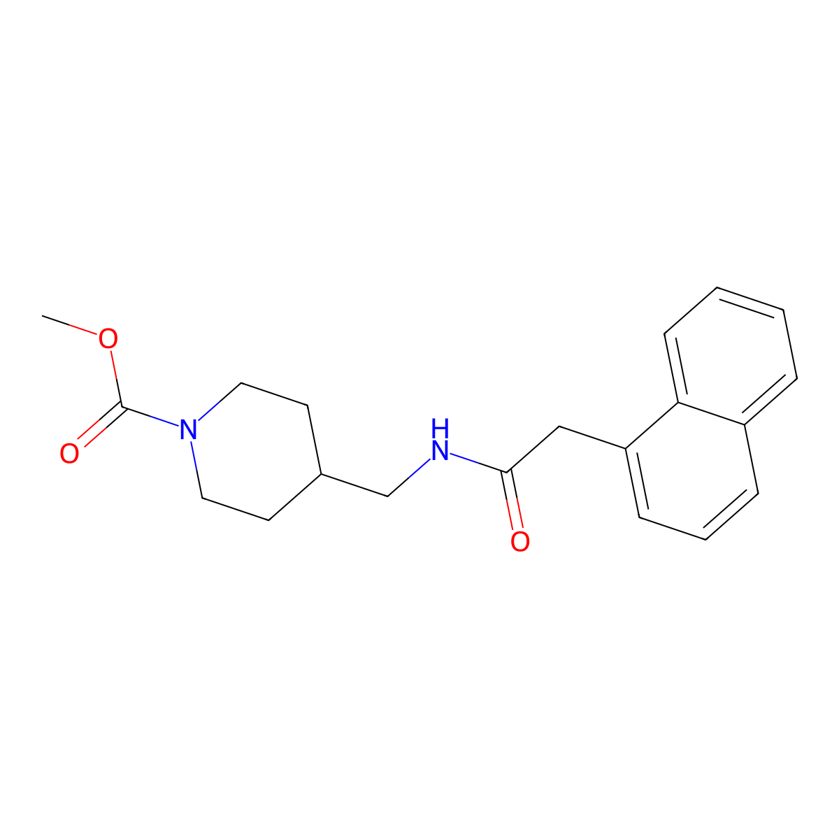 Methyl 4-((2-(naphthalen-1-yl)acetamido)methyl)piperidine-1-carboxylate molecular structure, CAS 1234944-11-6