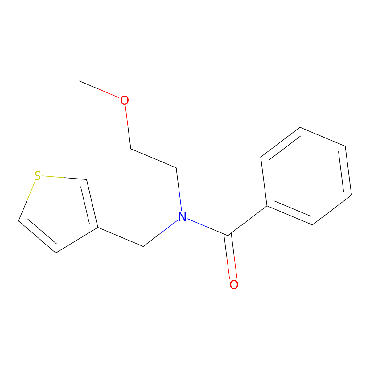 N-(2-methoxyethyl)-N-(thiophen-3-ylmethyl)benzamide molecular structure, CAS 1234945-10-8