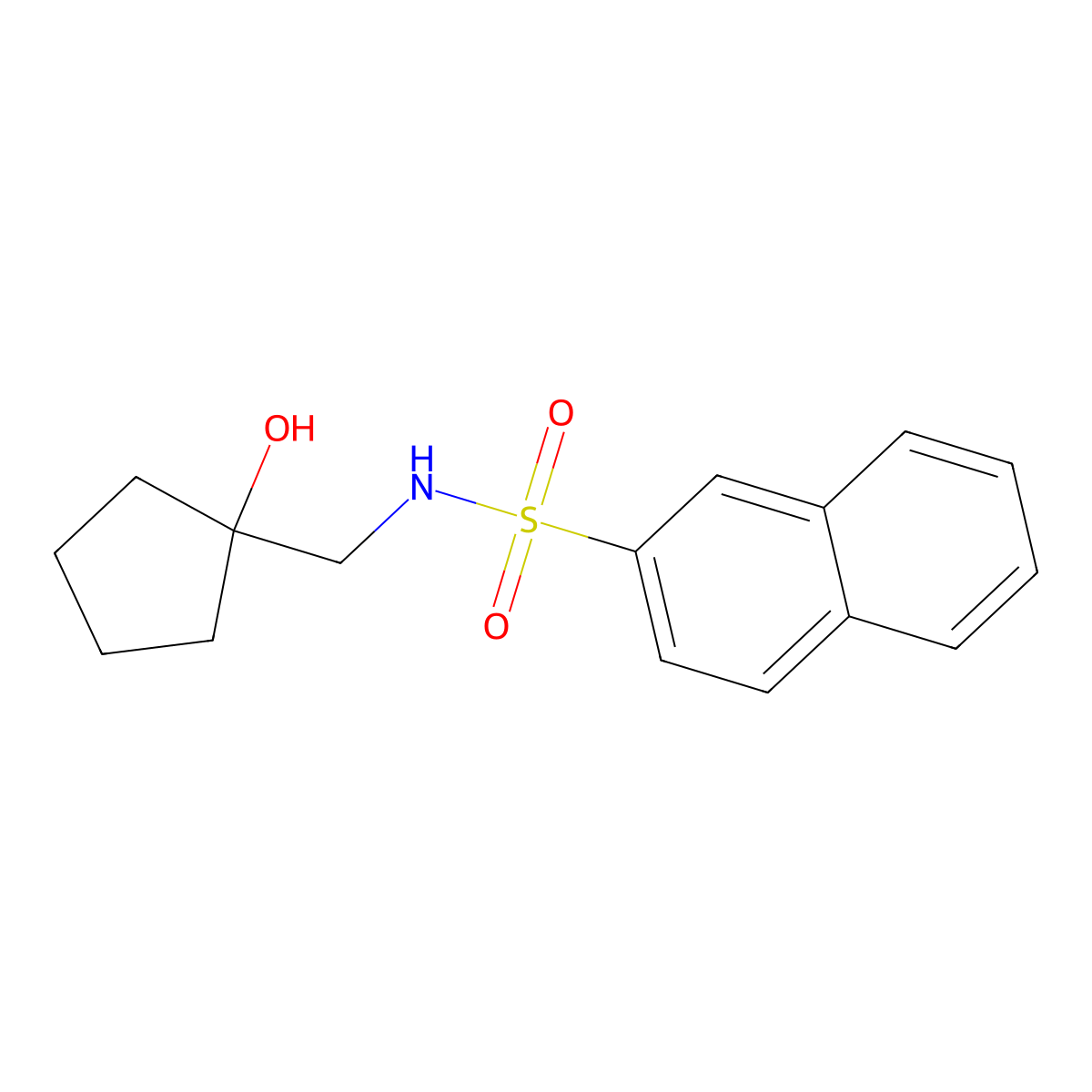 N-[(1-hydroxycyclopentyl)methyl]naphthalene-2-sulfonamide molecular structure, CAS 1234945-37-9