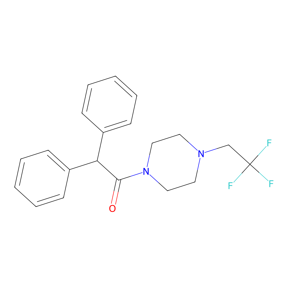 2,2-Diphenyl-1-[4-(2,2,2-trifluoroethyl)piperazin-1-yl]ethan-1-one molecular structure, CAS 1234945-77-7