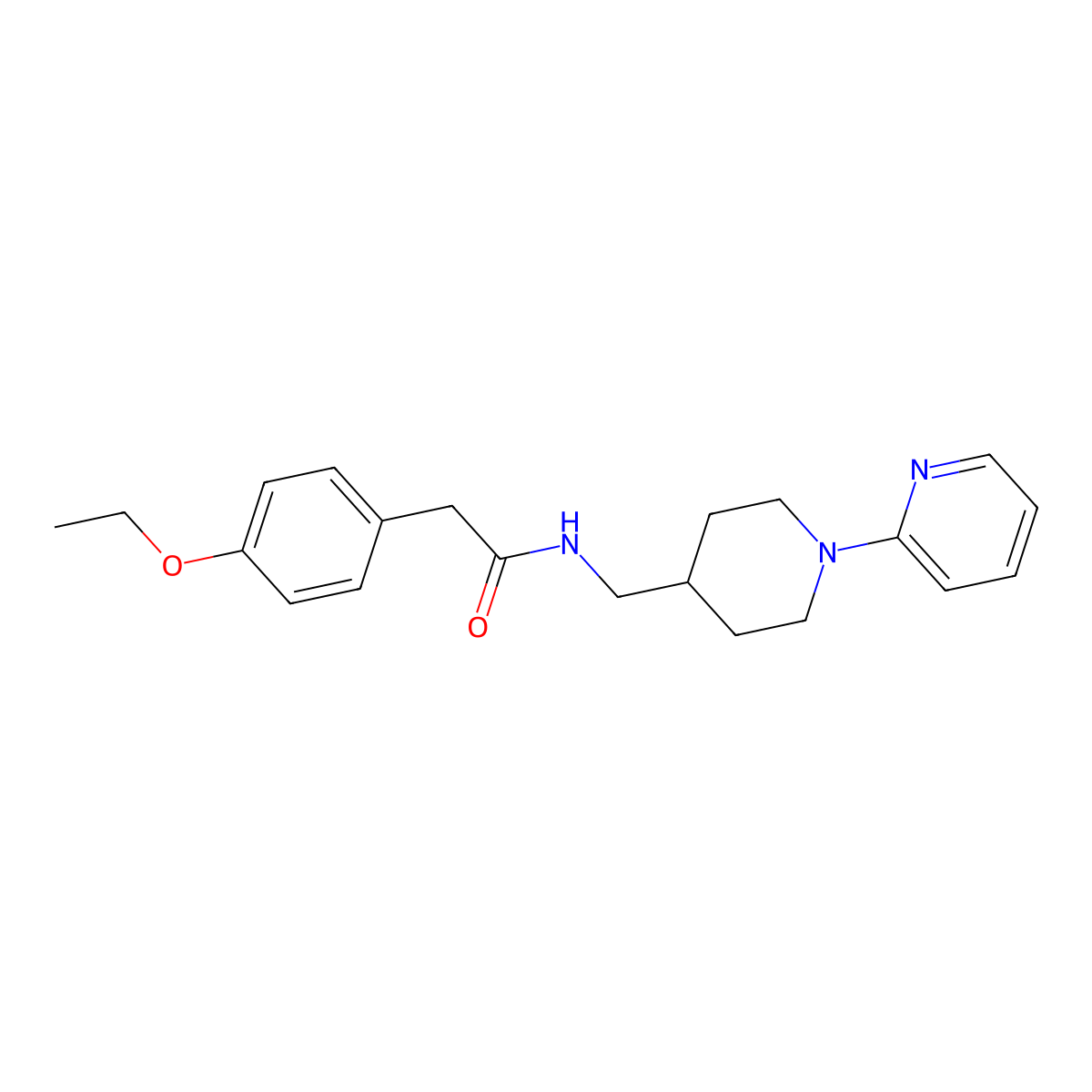 2-(4-ethoxyphenyl)-N-{[1-(pyridin-2-yl)piperidin-4-yl]methyl}acetamide molecular structure, CAS 1234946-28-1