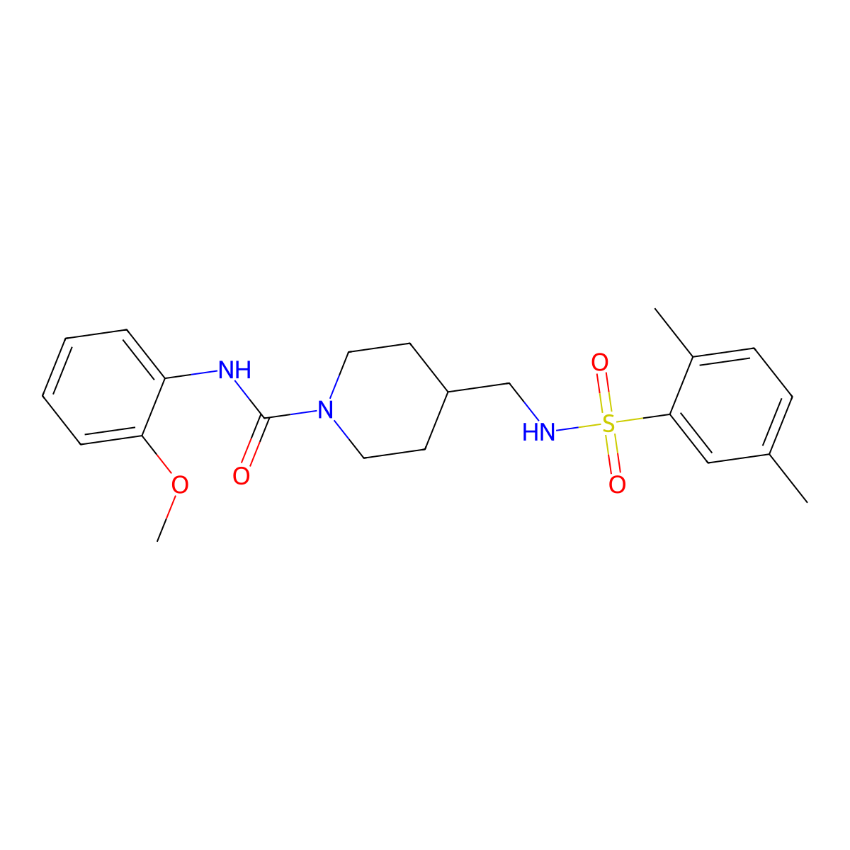 4-[(2,5-dimethylbenzenesulfonamido)methyl]-N-(2-methoxyphenyl)piperidine-1-carboxamide molecular structure, CAS 1234946-44-1