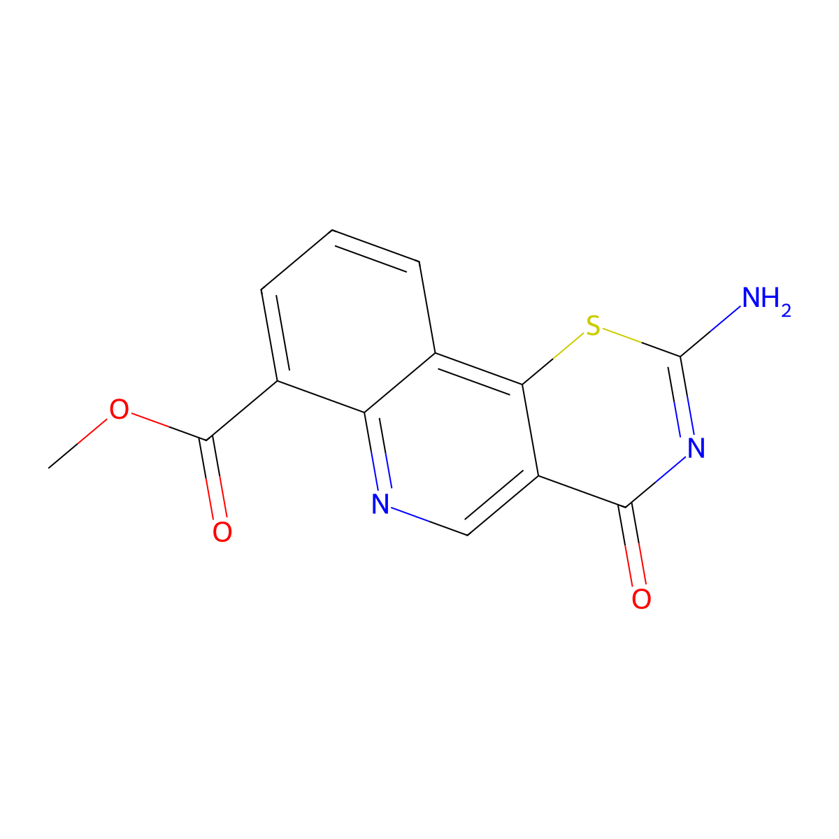 methyl 2-amino-4-oxo-4H-[1,3]thiazino[5,6-c]quinoline-7-carboxylate molecular structure, CAS 1234946-51-0