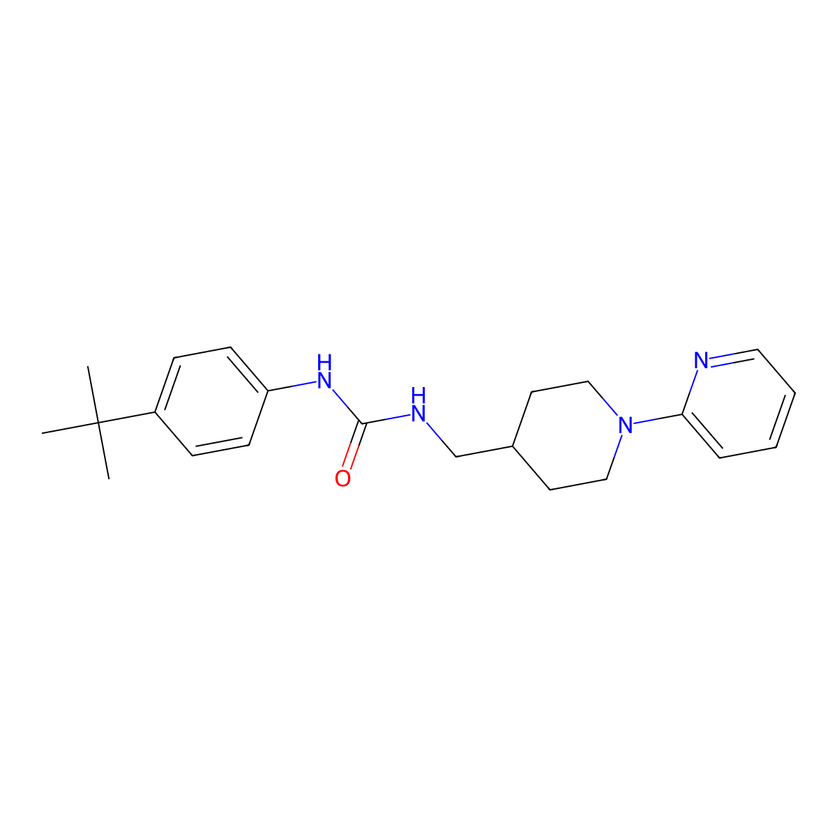 1-(4-(Tert-butyl)phenyl)-3-((1-(pyridin-2-yl)piperidin-4-yl)methyl)urea molecular structure, CAS 1234946-97-4