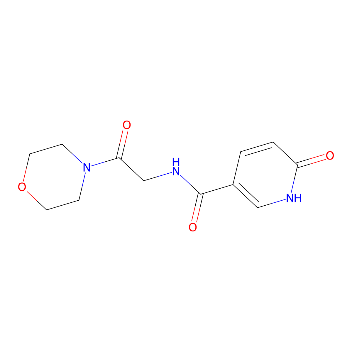 N-(2-morpholino-2-oxoethyl)-6-oxo-1,6-dihydropyridine-3-carboxamide molecular structure, CAS 1234947-04-6