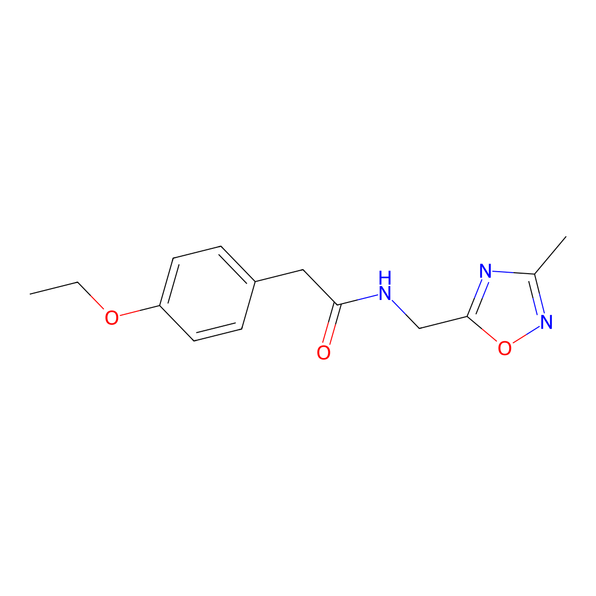 2-(4-ethoxyphenyl)-N-[(3-methyl-1,2,4-oxadiazol-5-yl)methyl]acetamide molecular structure, CAS 1234947-11-5