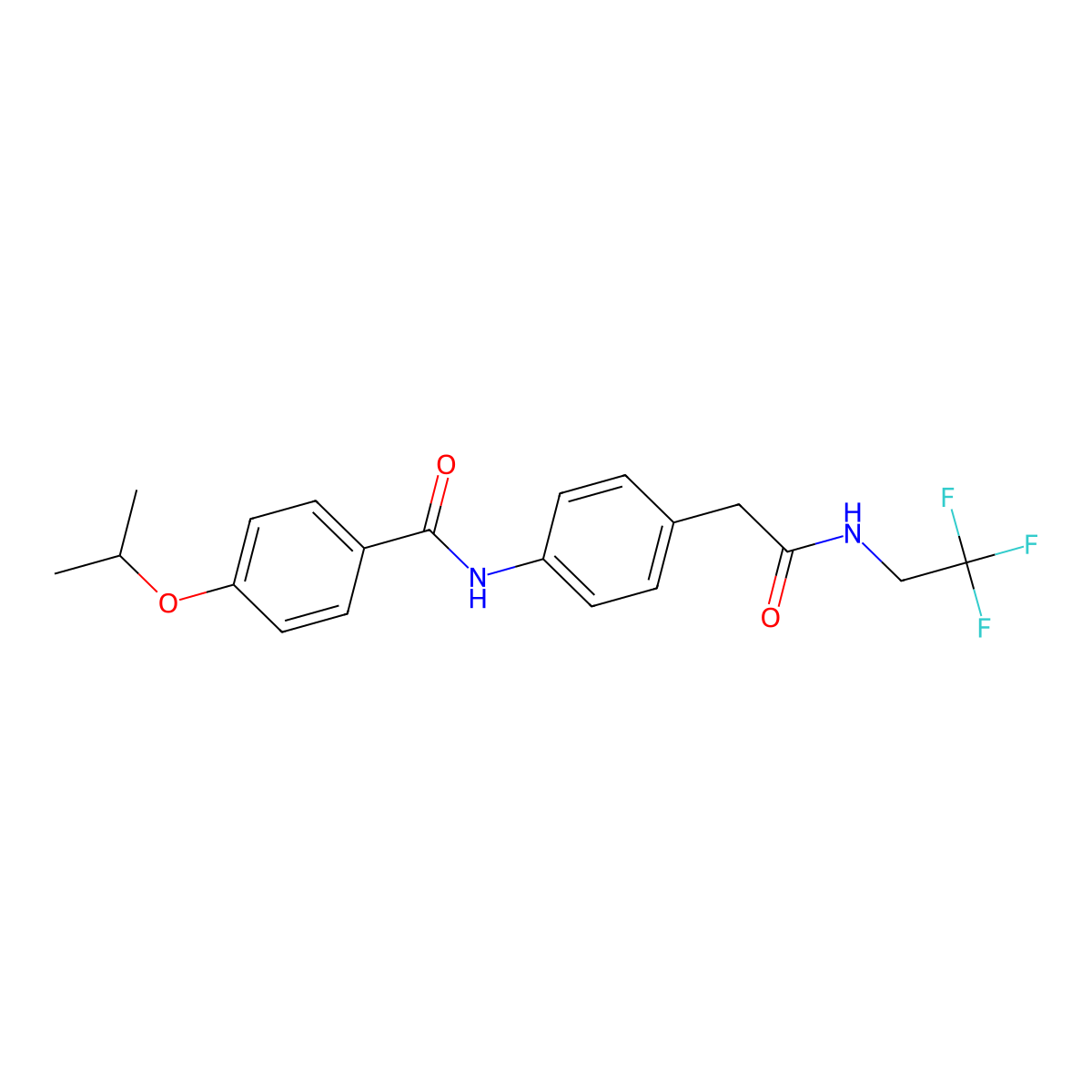 4-isopropoxy-N-(4-(2-oxo-2-((2,2,2-trifluoroethyl)amino)ethyl)phenyl)benzamide molecular structure, CAS 1234947-89-7