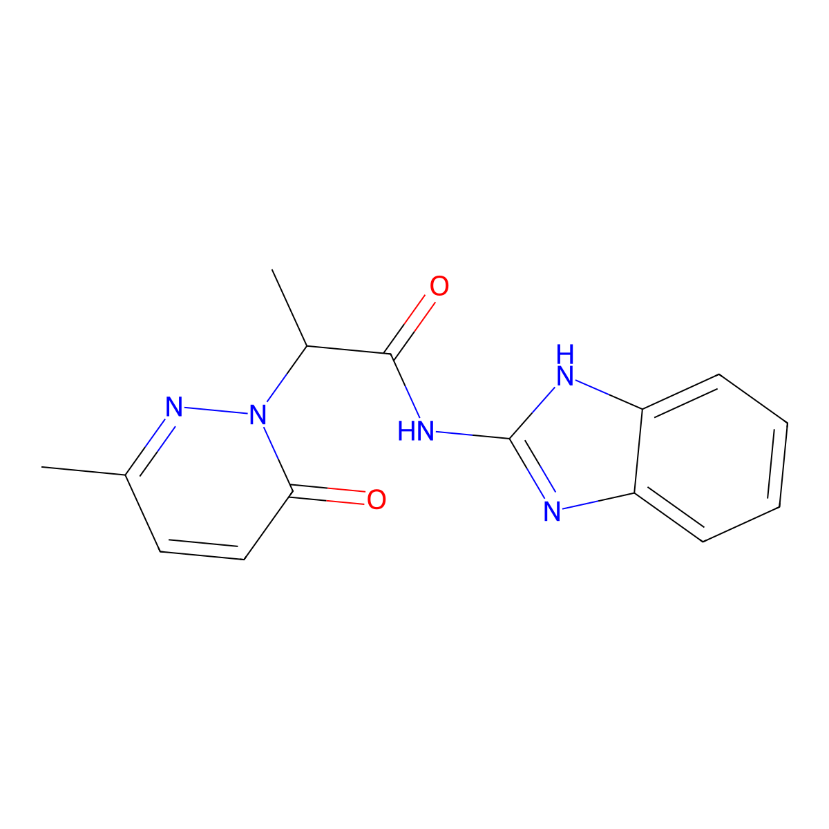 N-(1H-benzo[d]imidazol-2-yl)-2-(3-methyl-6-oxopyridazin-1(6H)-yl)propanamide molecular structure, CAS 1234949-55-3