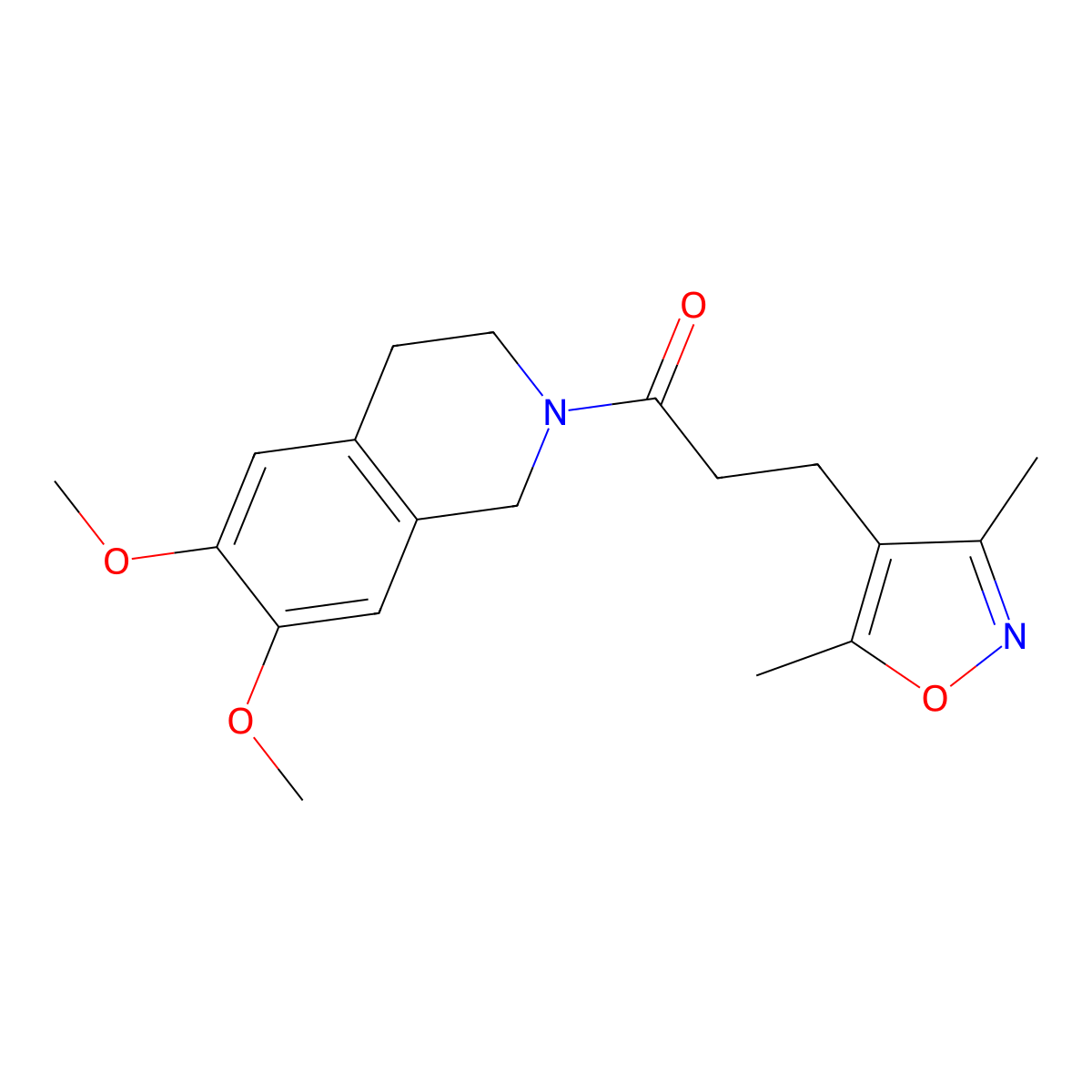 1-(6,7-dimethoxy-3,4-dihydroisoquinolin-2(1H)-yl)-3-(3,5-dimethylisoxazol-4-yl)propan-1-one molecular structure, CAS 1234951-46-2