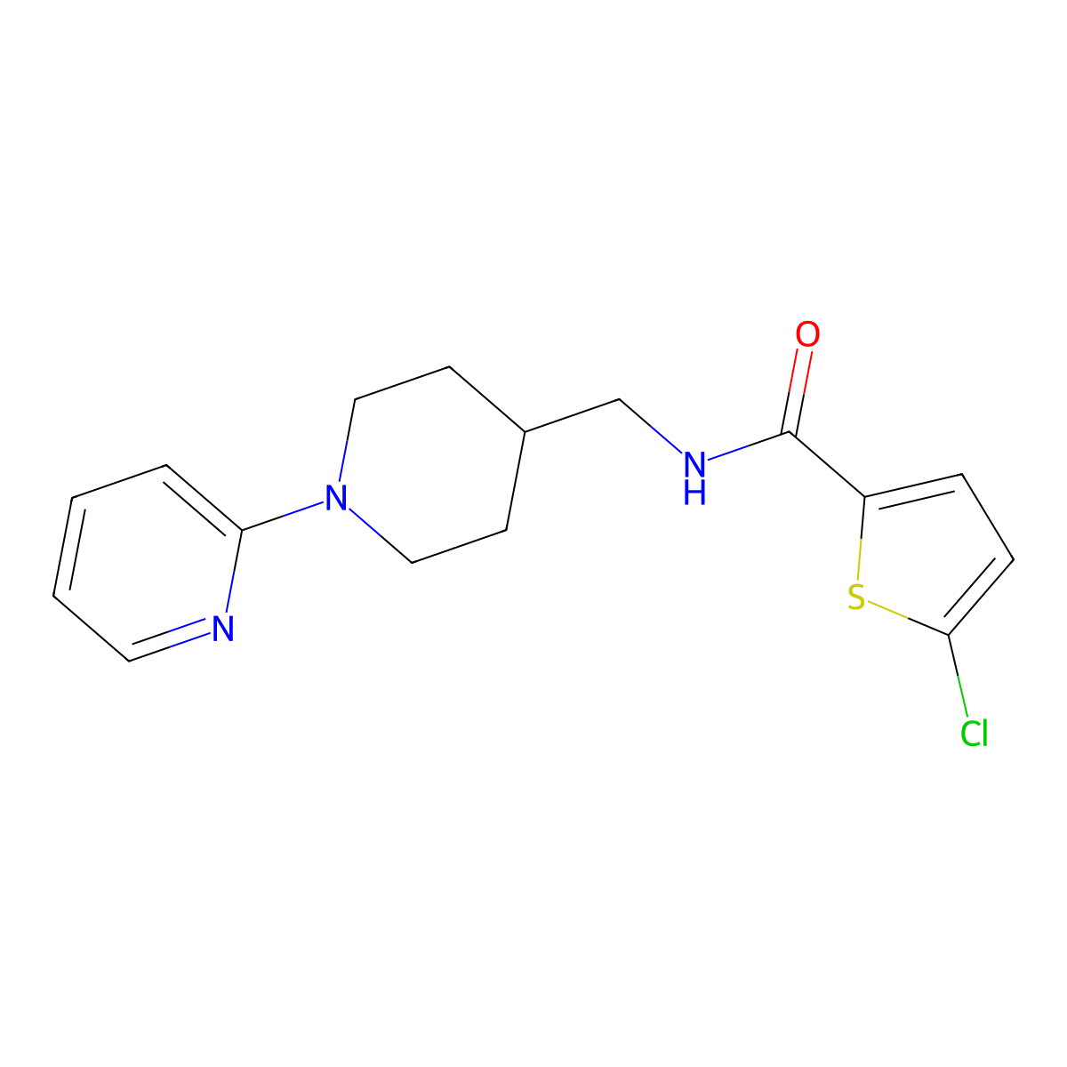 5-chloro-N-((1-(pyridin-2-yl)piperidin-4-yl)methyl)thiophene-2-carboxamide molecular structure, CAS 1234952-77-2