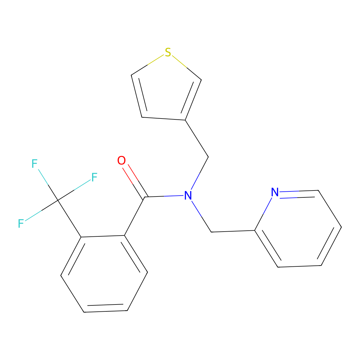 N-(pyridin-2-ylmethyl)-N-(thiophen-3-ylmethyl)-2-(trifluoromethyl)benzamide molecular structure, CAS 1234954-52-9