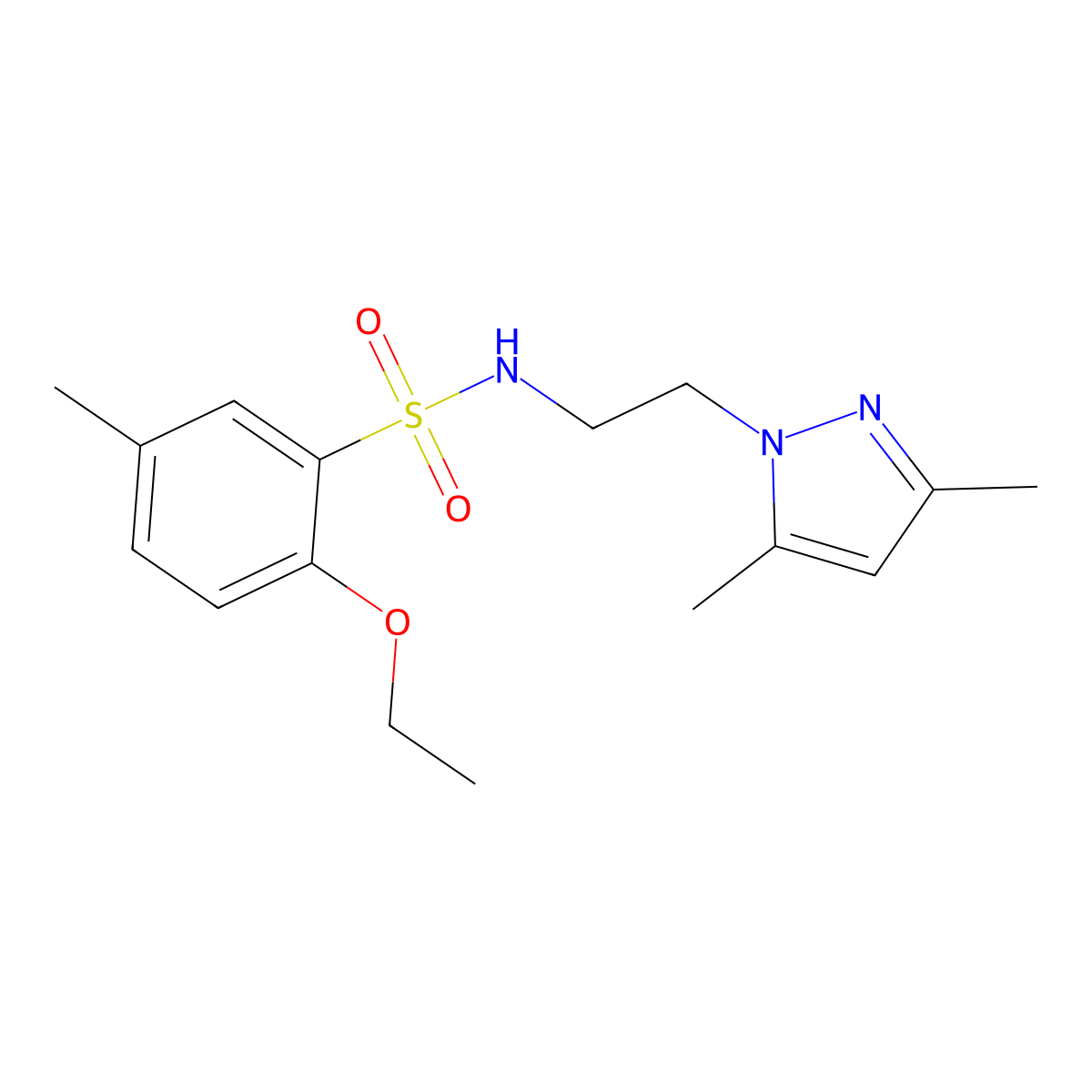 N-(2-(3,5-dimethyl-1H-pyrazol-1-yl)ethyl)-2-ethoxy-5-methylbenzenesulfonamide molecular structure, CAS 1234955-92-0