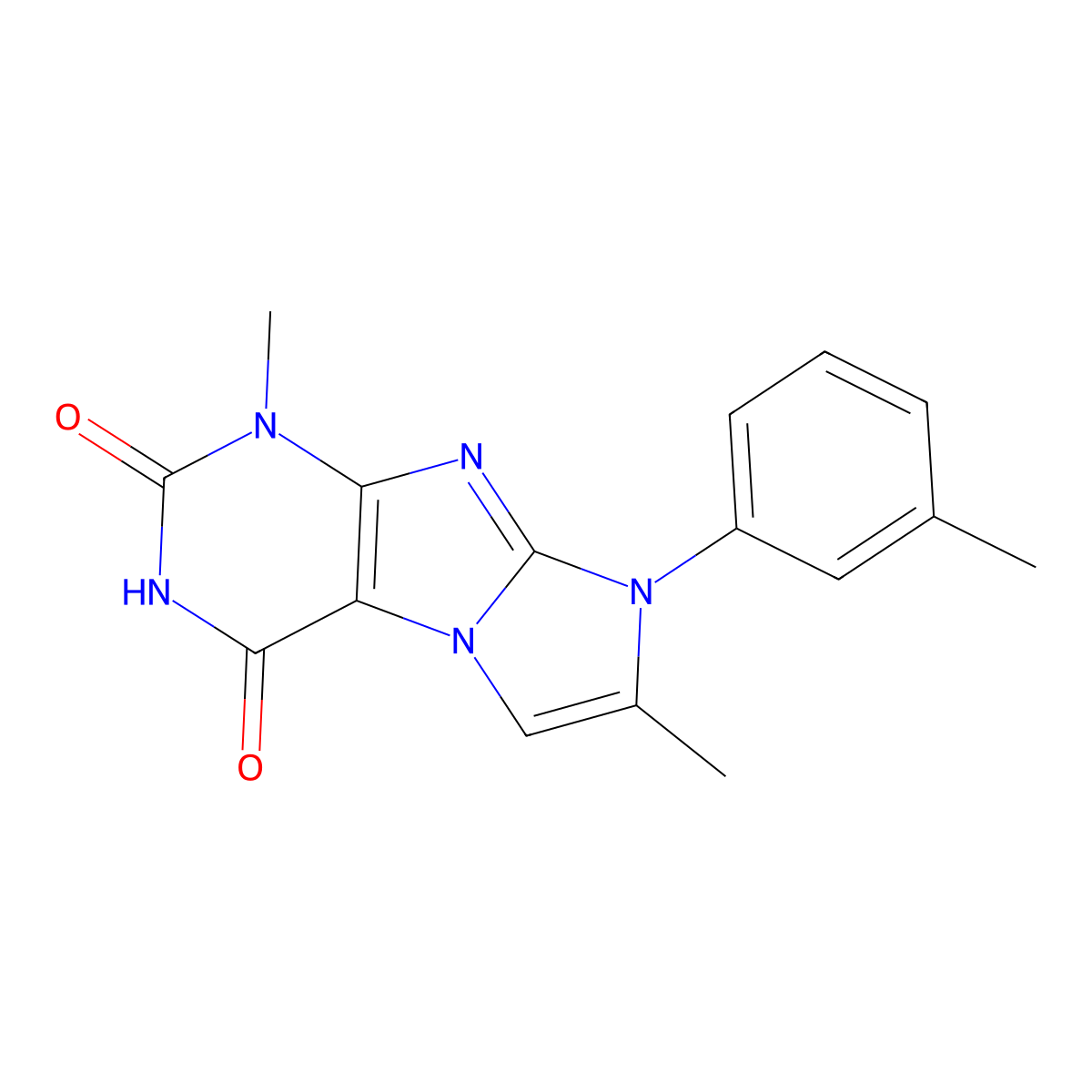 4,7-Dimethyl-6-(3-methylphenyl)purino[7,8-a]imidazole-1,3-dione molecular structure, CAS 123496-47-9