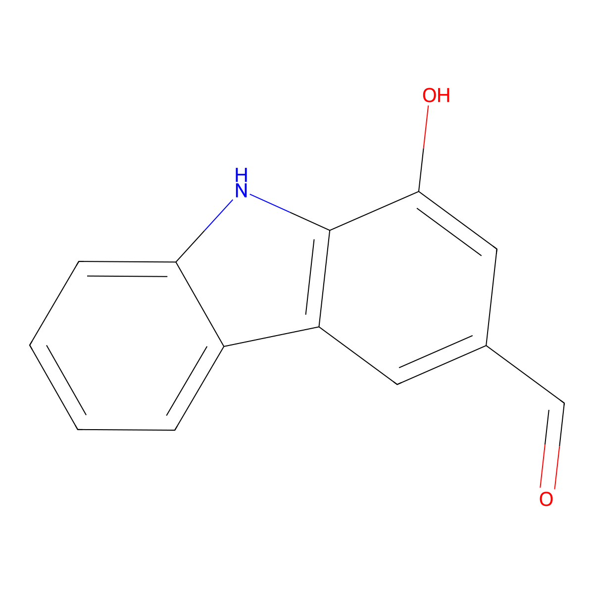 1-Hydroxy-9H-carbazole-3-carbaldehyde molecular structure, CAS 123497-84-7