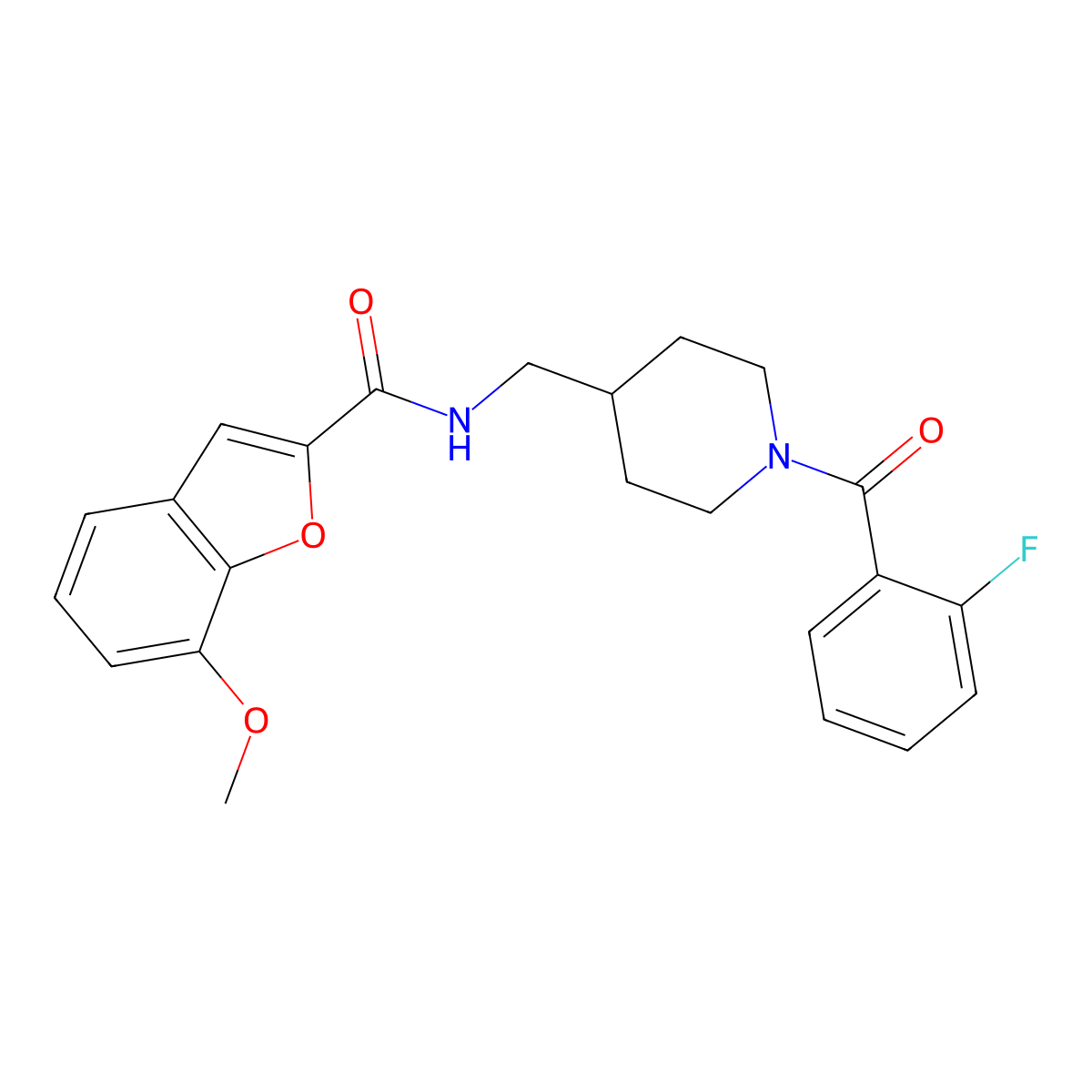 N-((1-(2-fluorobenzoyl)piperidin-4-yl)methyl)-7-methoxybenzofuran-2-carboxamide molecular structure, CAS 1234972-34-9