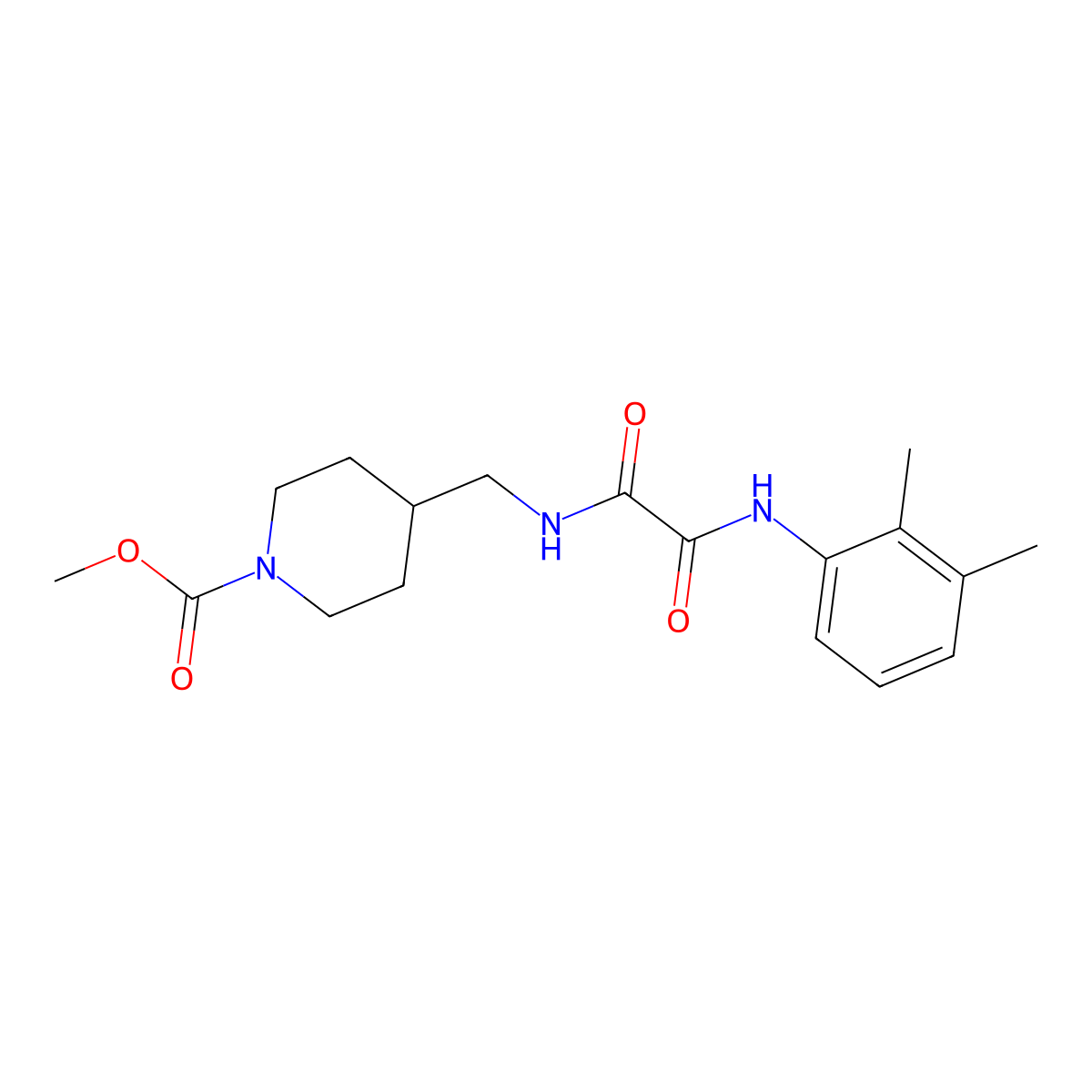 Methyl 4-((2-((2,3-dimethylphenyl)amino)-2-oxoacetamido)methyl)piperidine-1-carboxylate molecular structure, CAS 1234973-23-9