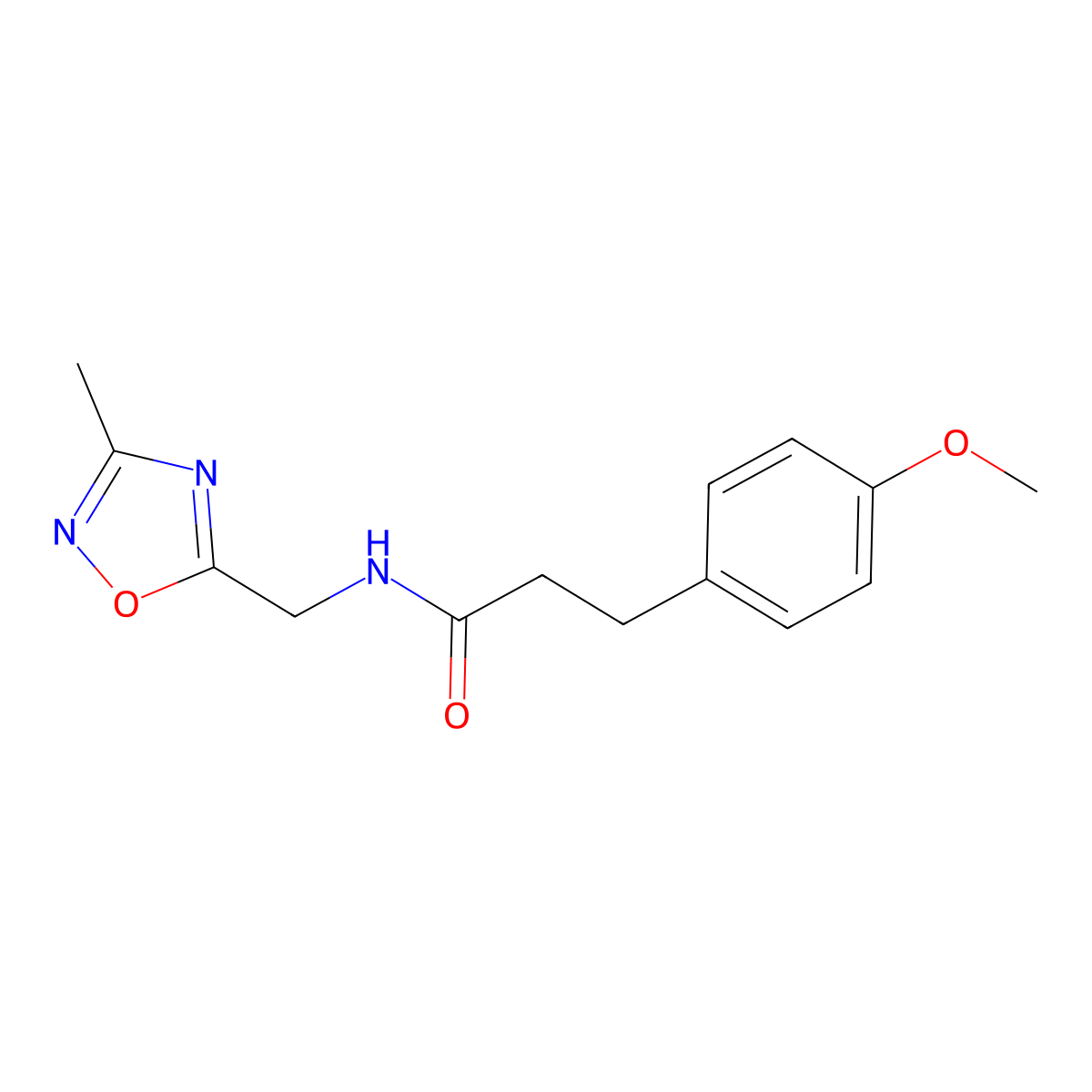 3-(4-methoxyphenyl)-N-[(3-methyl-1,2,4-oxadiazol-5-yl)methyl]propanamide molecular structure, CAS 1234973-67-1
