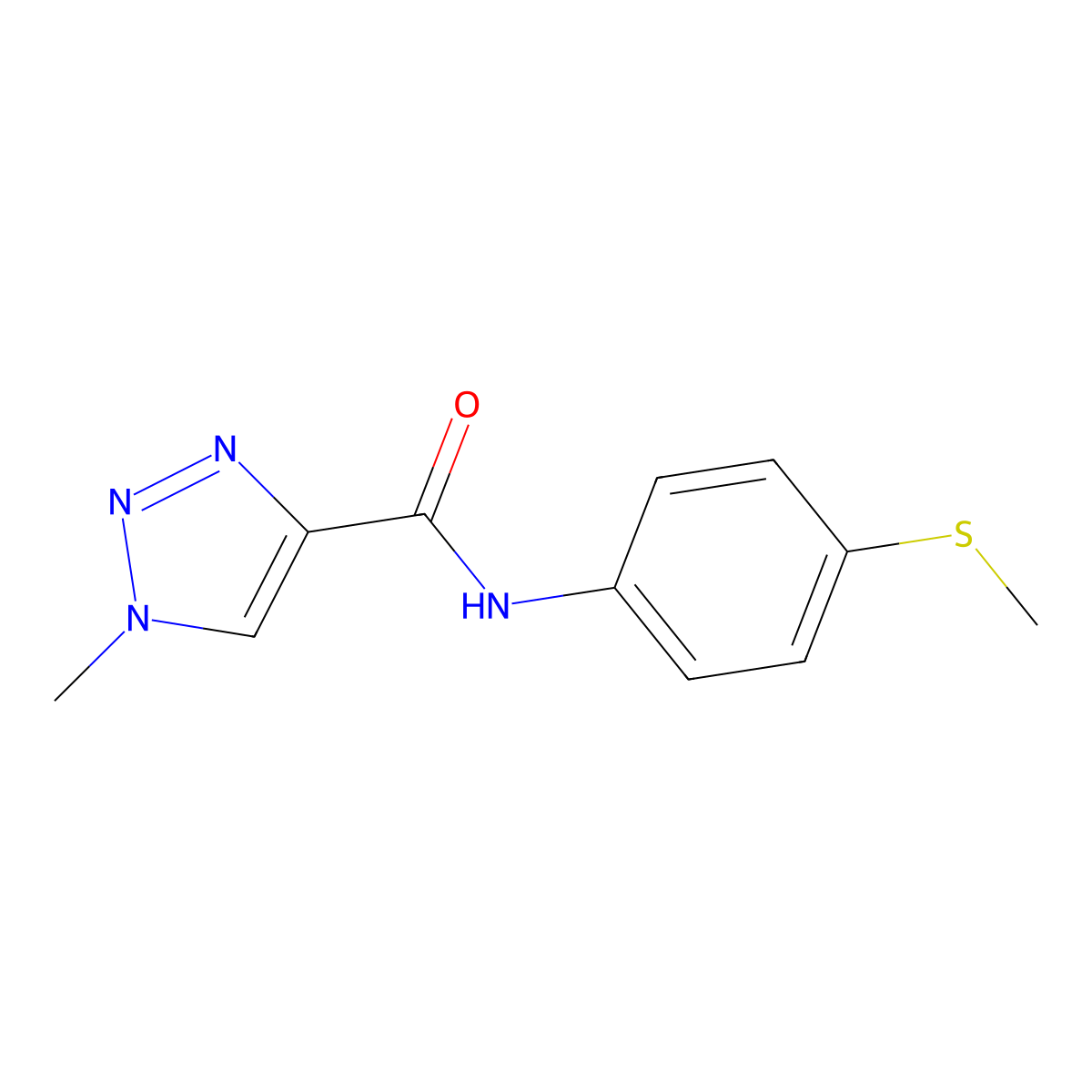 1-methyl-N-(4-(methylthio)phenyl)-1H-1,2,3-triazole-4-carboxamide molecular structure, CAS 1234974-25-4