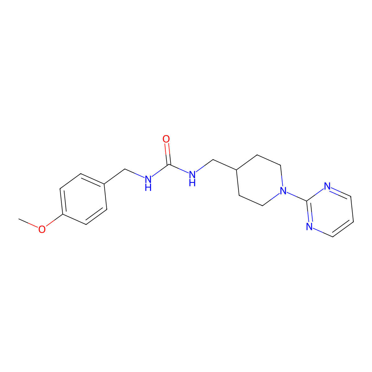 1-(4-Methoxybenzyl)-3-((1-(pyrimidin-2-yl)piperidin-4-yl)methyl)urea molecular structure, CAS 1234977-98-0