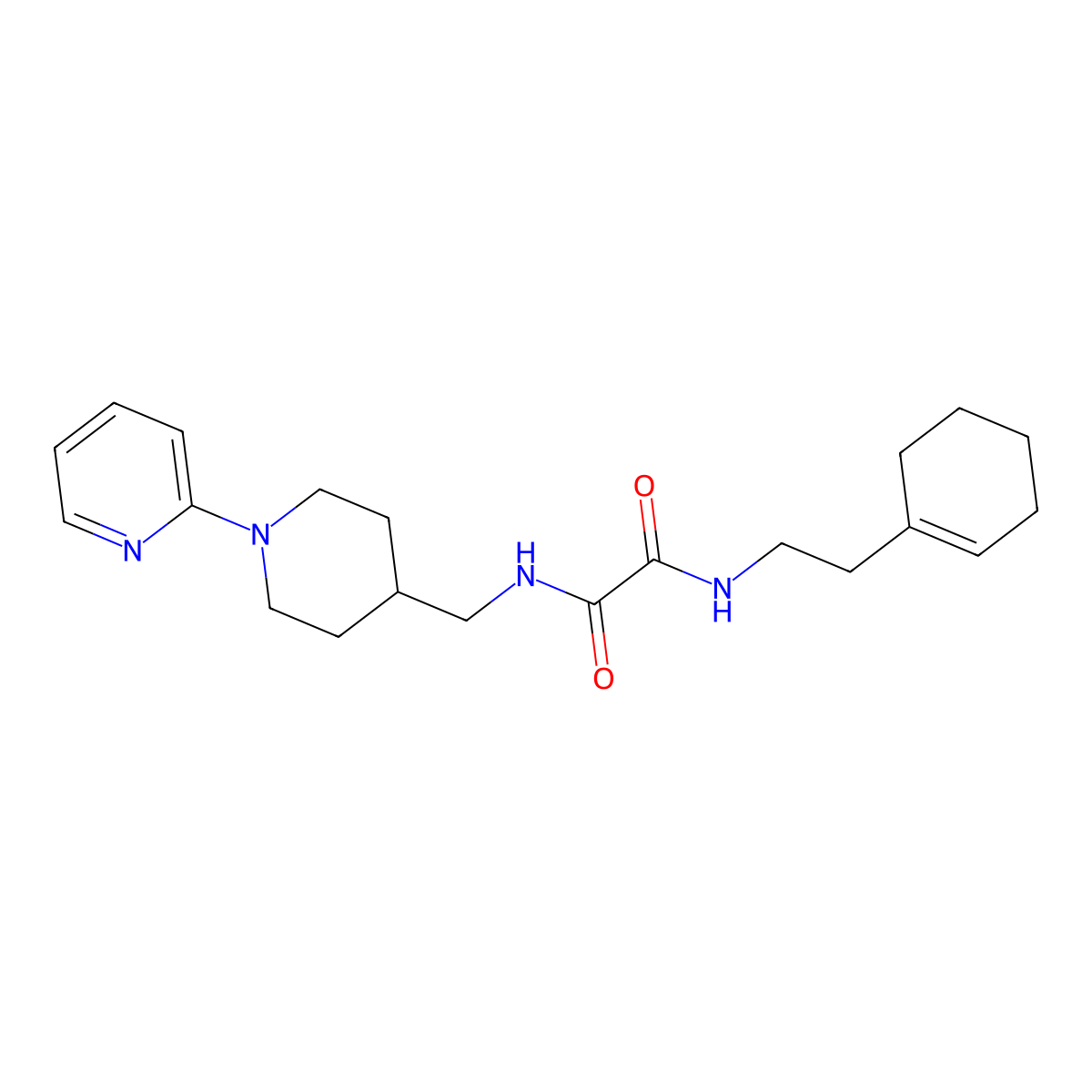 N1-(2-(cyclohex-1-en-1-yl)ethyl)-N2-((1-(pyridin-2-yl)piperidin-4-yl)methyl)oxalamide molecular structure, CAS 1234978-14-3