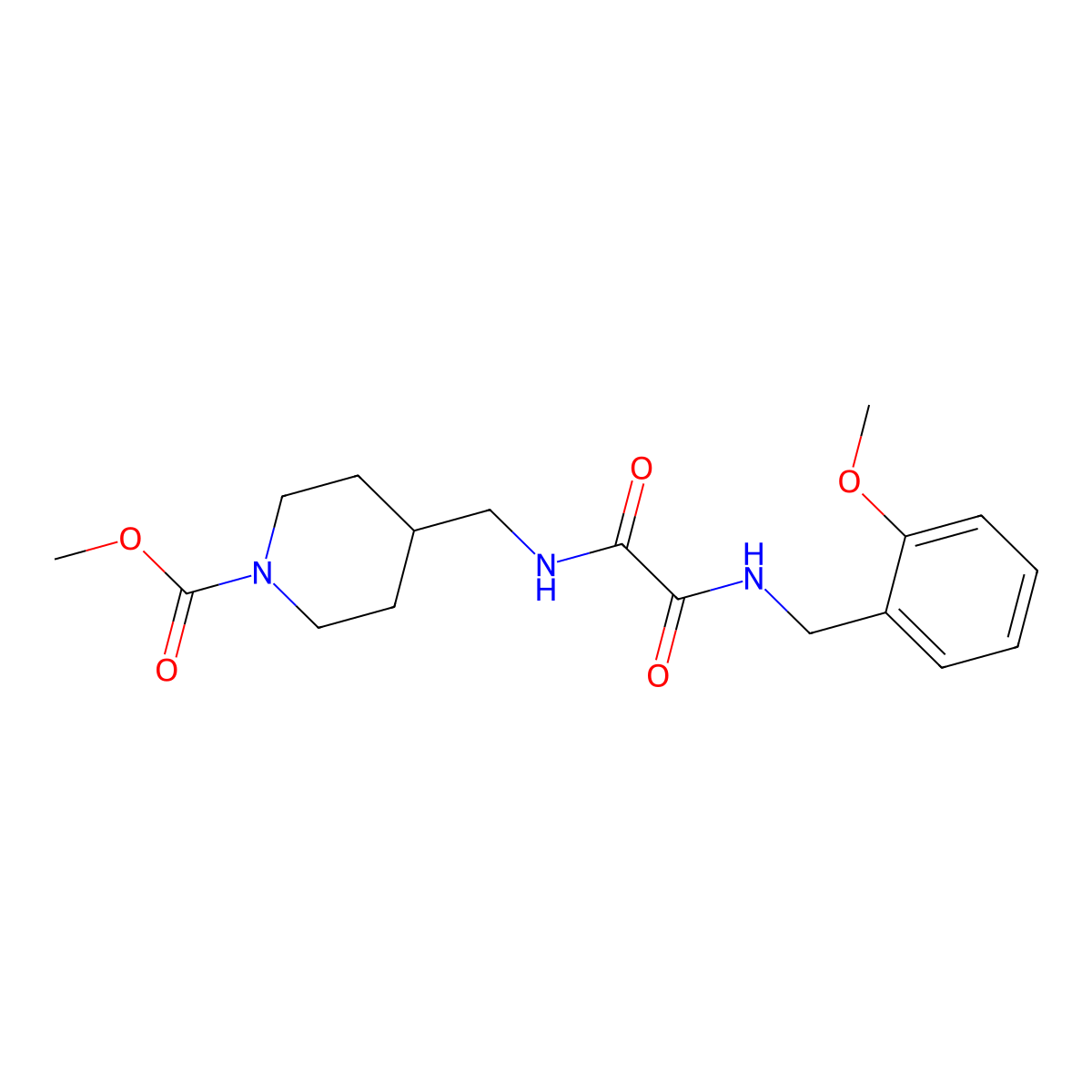 Methyl 4-((2-((2-methoxybenzyl)amino)-2-oxoacetamido)methyl)piperidine-1-carboxylate molecular structure, CAS 1234978-33-6
