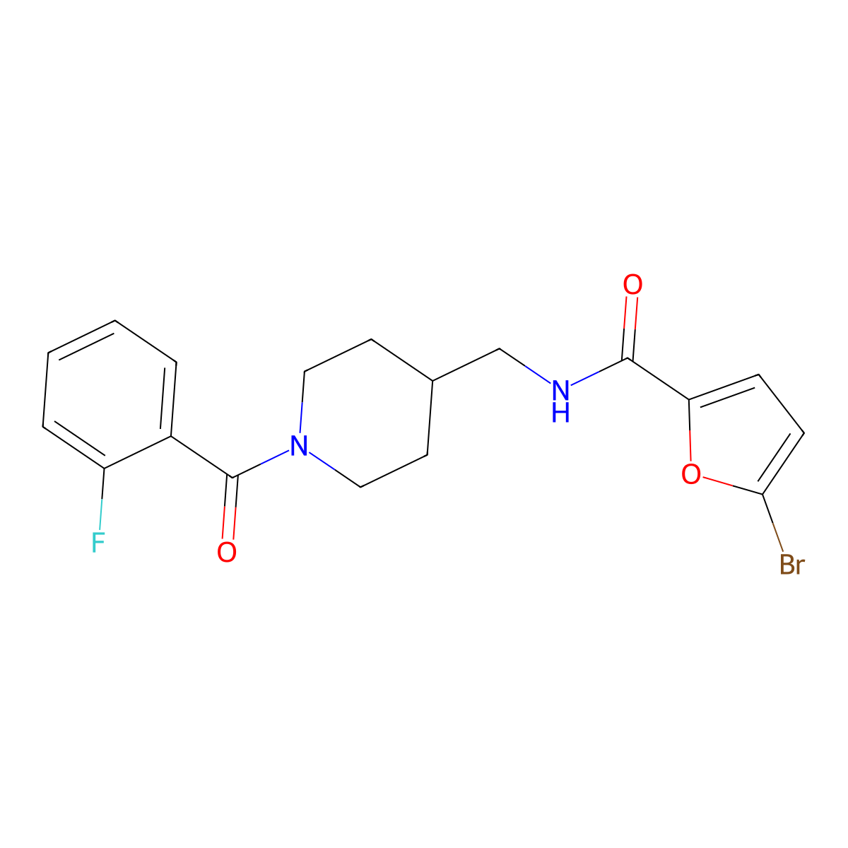 5-bromo-N-{[1-(2-fluorobenzoyl)piperidin-4-yl]methyl}furan-2-carboxamide molecular structure, CAS 1234978-44-9