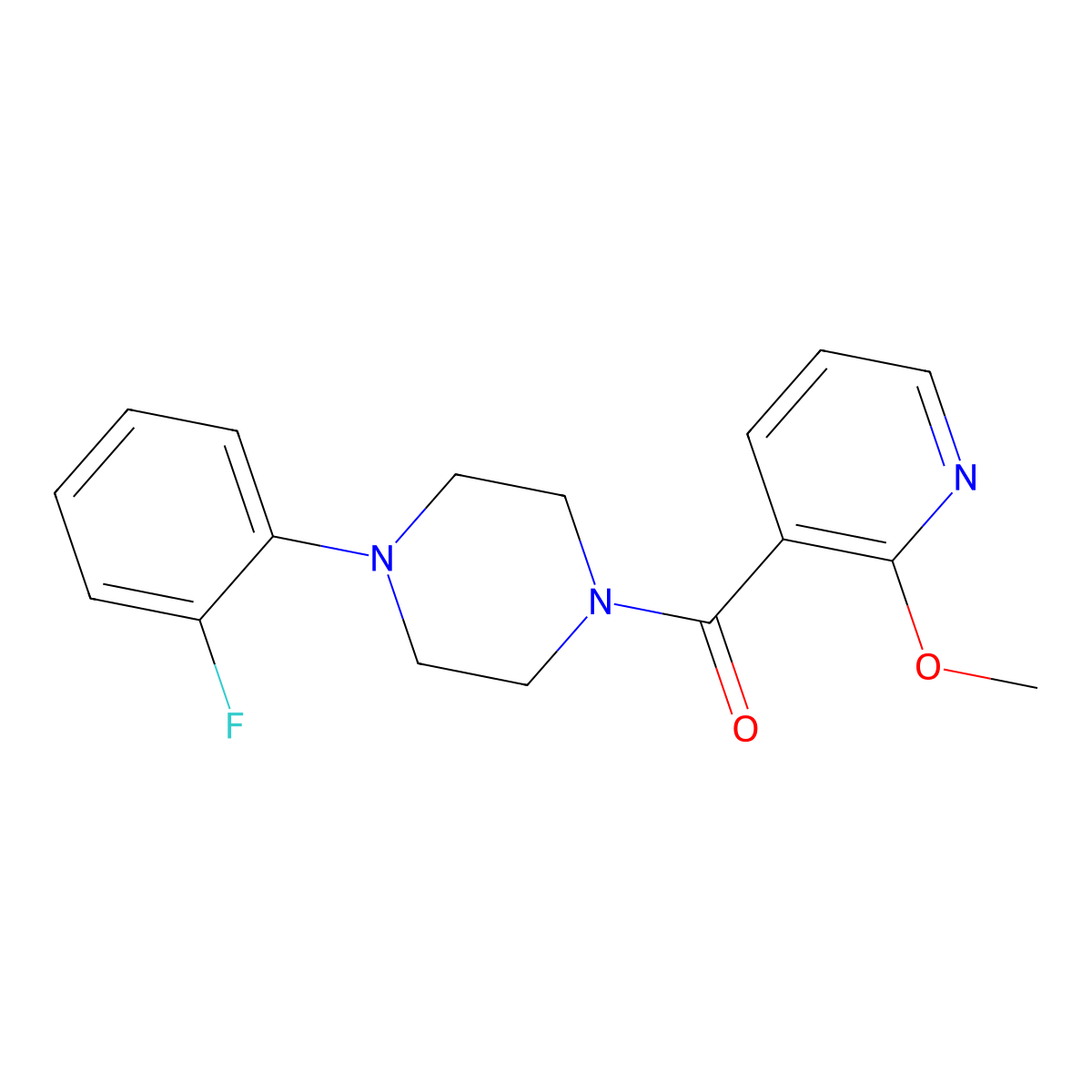 (4-(2-Fluorophenyl)piperazin-1-yl)(2-methoxypyridin-3-yl)methanone molecular structure, CAS 1234979-86-2