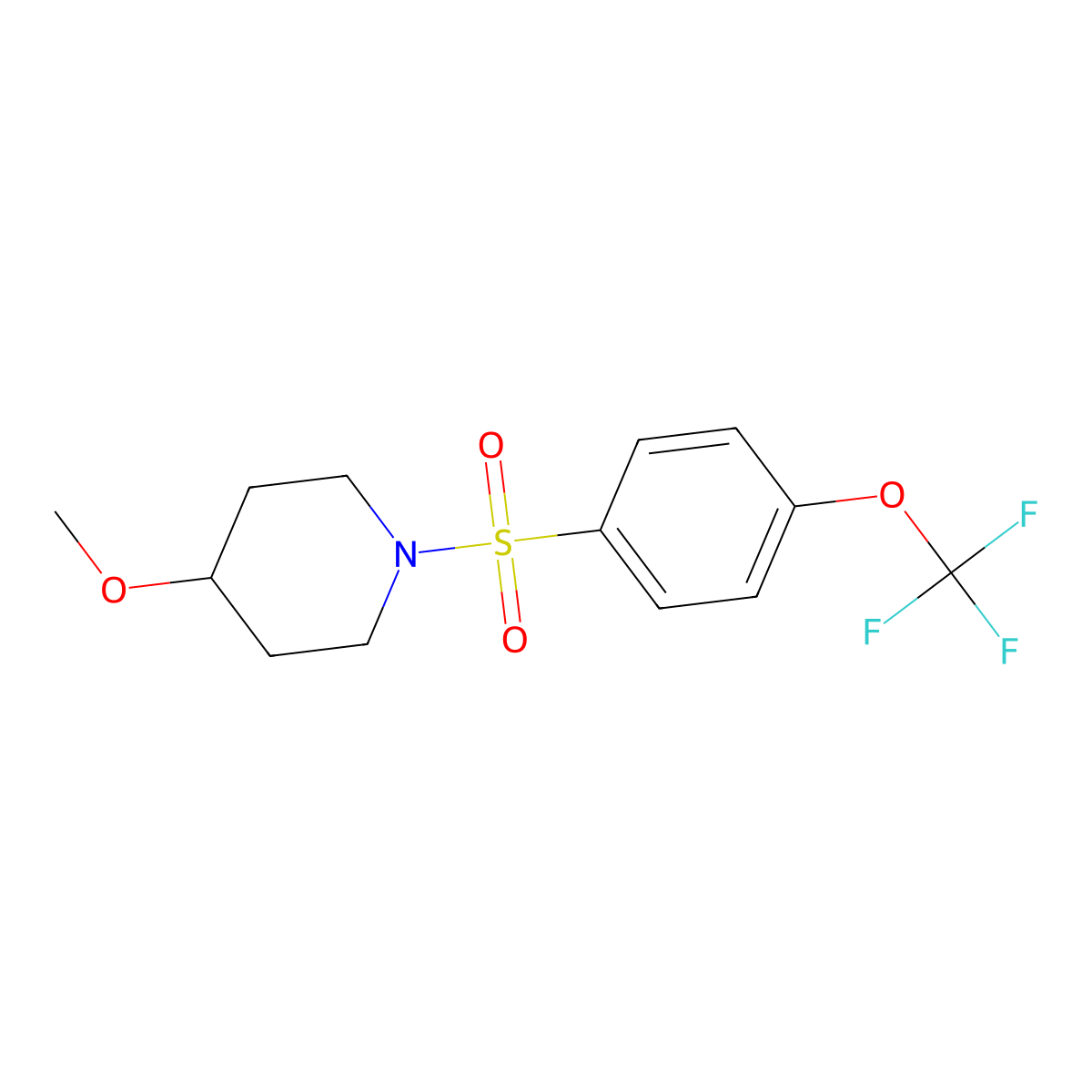 4-Methoxy-1-((4-(trifluoromethoxy)phenyl)sulfonyl)piperidine molecular structure, CAS 1234981-59-9