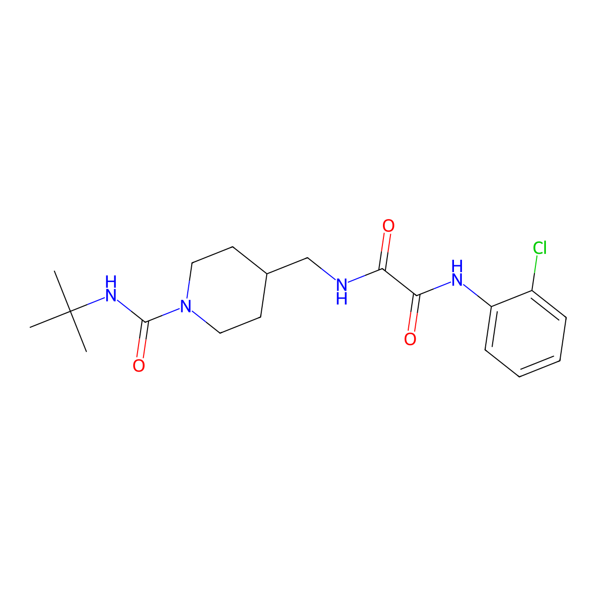 N1-((1-(tert-butylcarbamoyl)piperidin-4-yl)methyl)-N2-(2-chlorophenyl)oxalamide molecular structure, CAS 1234981-82-8