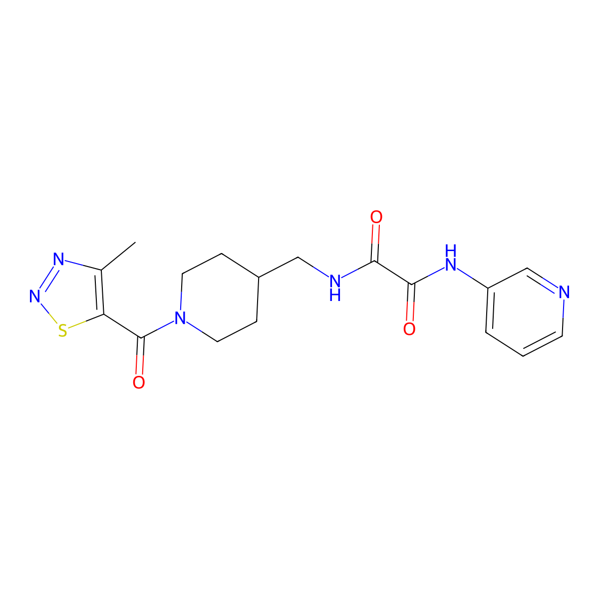 N1-((1-(4-methyl-1,2,3-thiadiazole-5-carbonyl)piperidin-4-yl)methyl)-N2-(pyridin-3-yl)oxalamide molecular structure, CAS 1234983-38-0