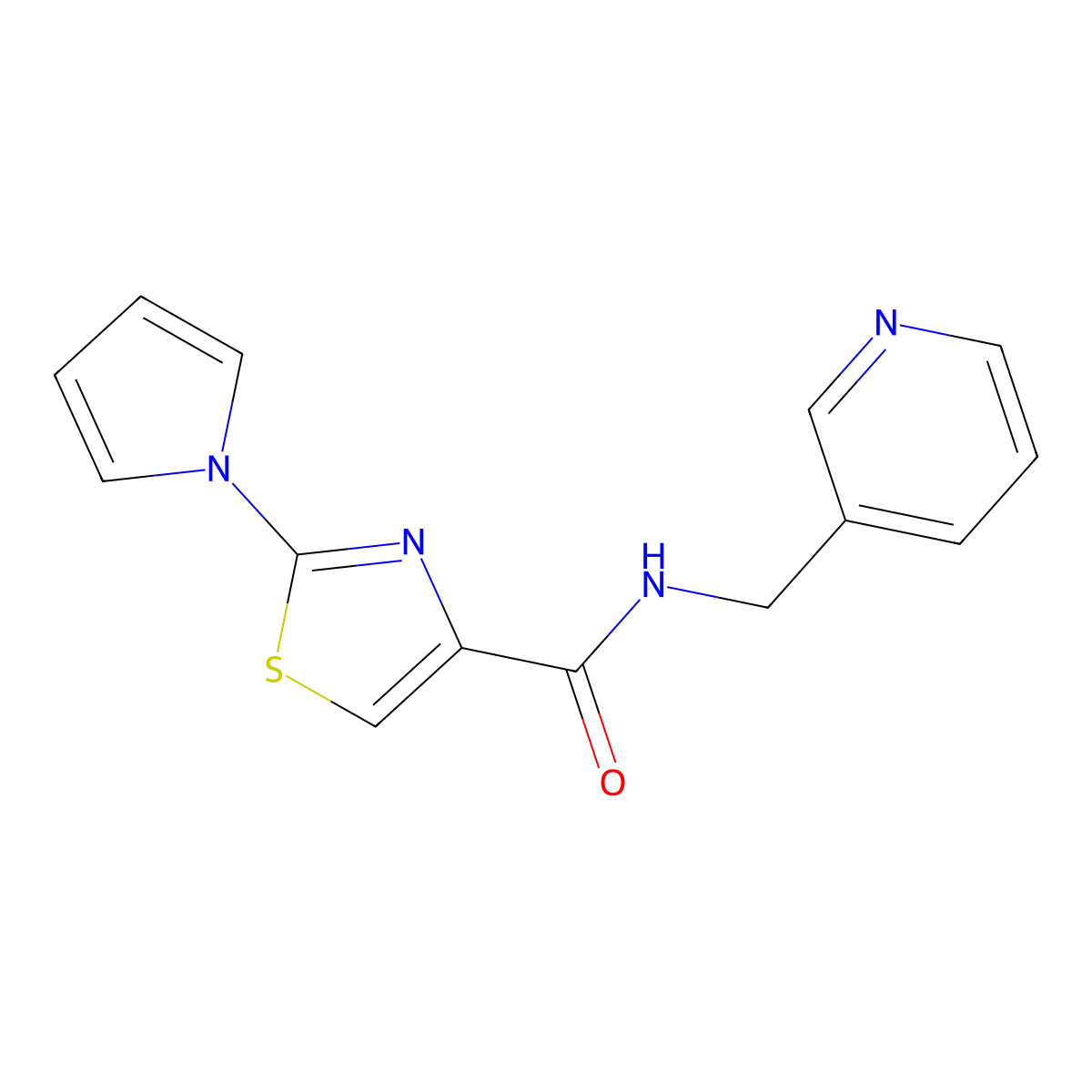 N-(pyridin-3-ylmethyl)-2-(1H-pyrrol-1-yl)thiazole-4-carboxamide molecular structure, CAS 1234983-43-7