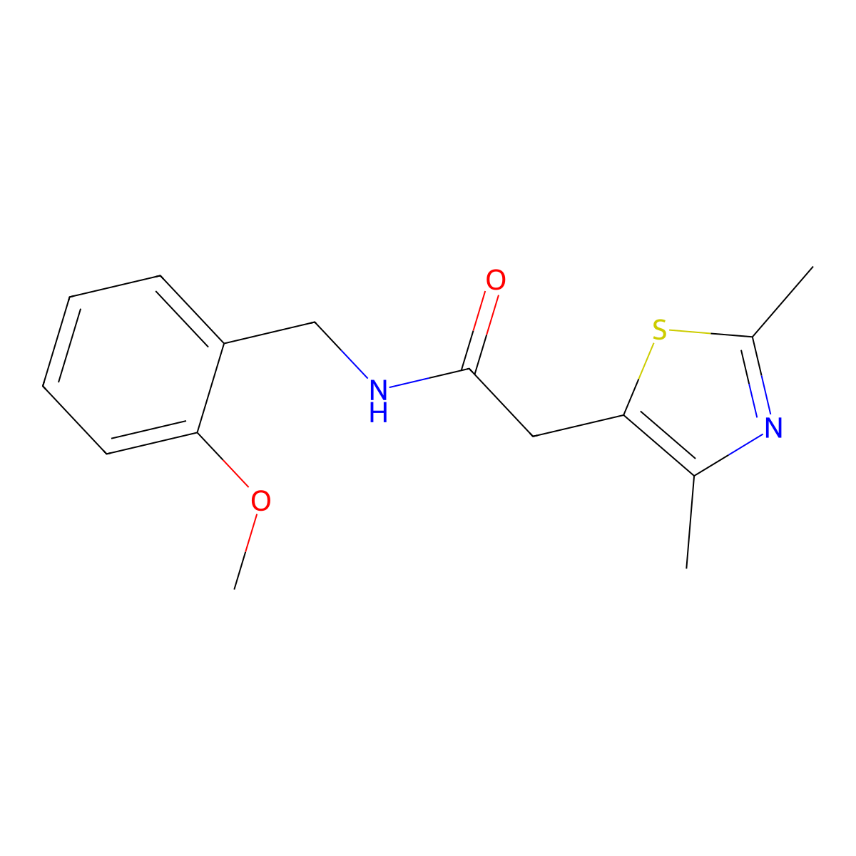 2-(2,4-dimethylthiazol-5-yl)-N-(2-methoxybenzyl)acetamide molecular structure, CAS 1234984-07-6