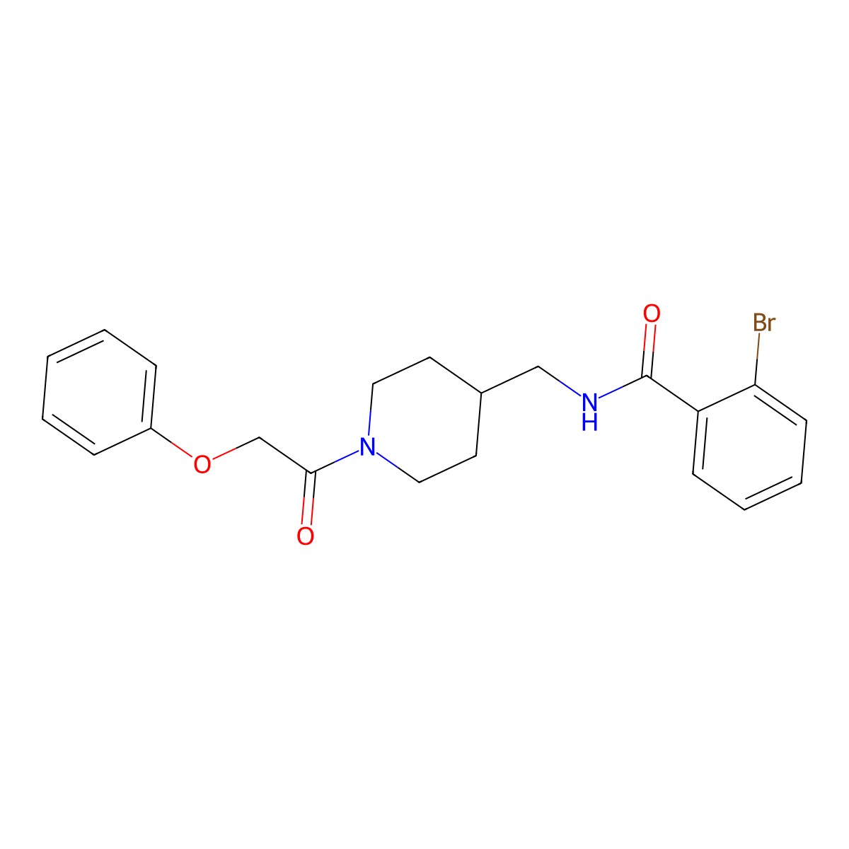 2-bromo-N-((1-(2-phenoxyacetyl)piperidin-4-yl)methyl)benzamide molecular structure, CAS 1234984-27-0