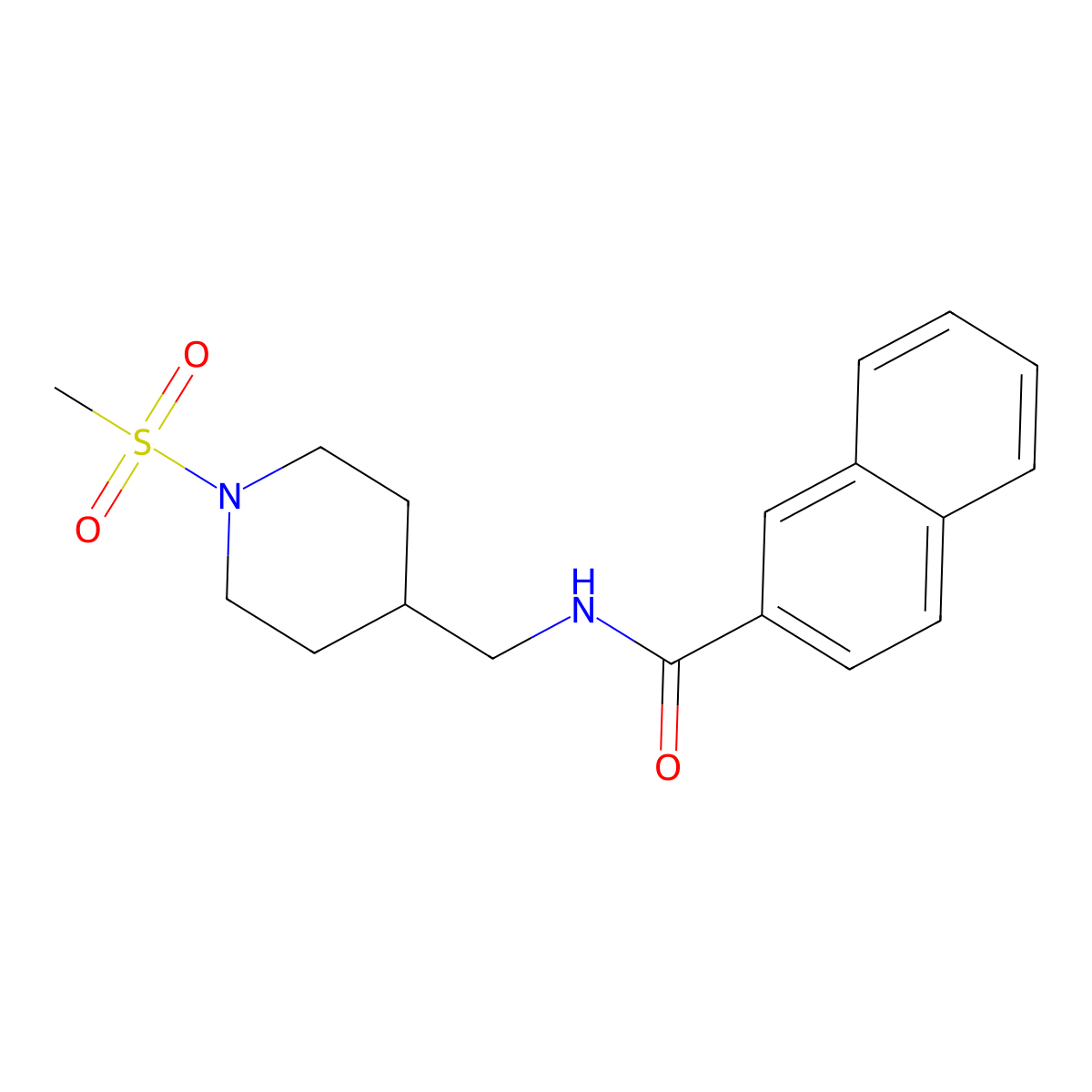 N-((1-(methylsulfonyl)piperidin-4-yl)methyl)-2-naphthamide molecular structure, CAS 1234985-29-5
