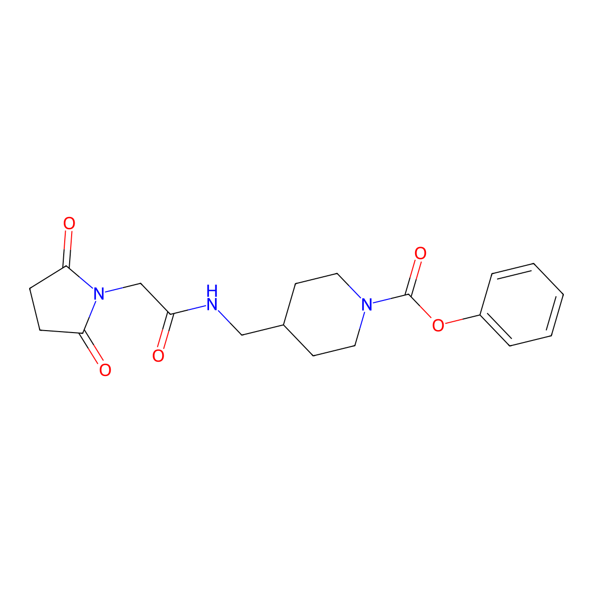 Phenyl 4-{[2-(2,5-dioxopyrrolidin-1-yl)acetamido]methyl}piperidine-1-carboxylate molecular structure, CAS 1234986-35-6
