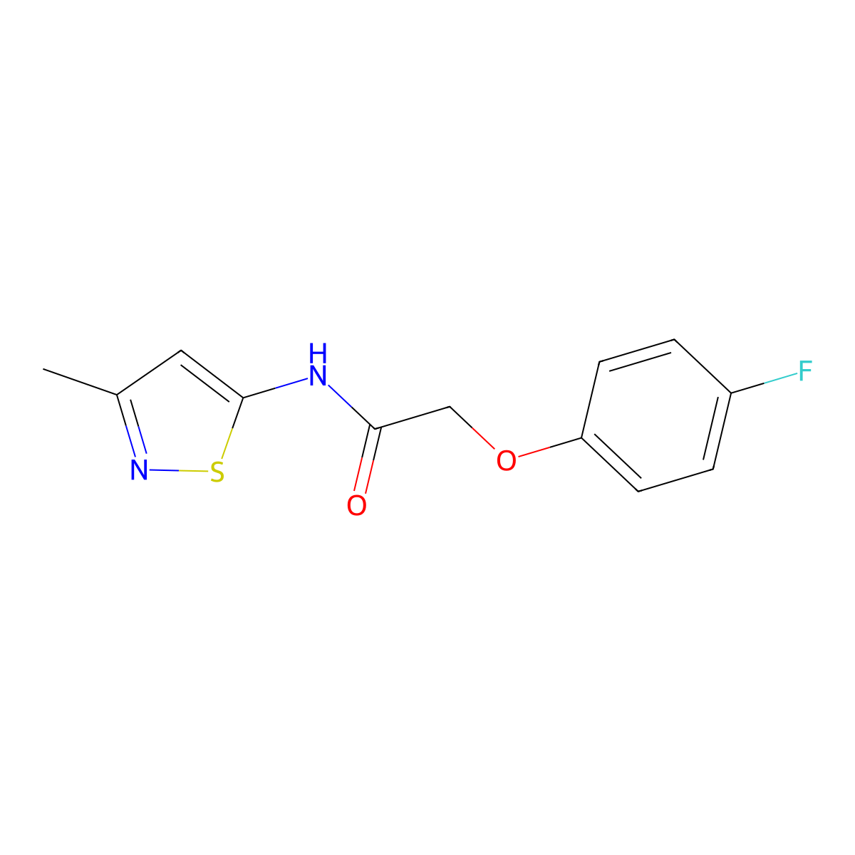 2-(4-fluorophenoxy)-N-(3-methylisothiazol-5-yl)acetamide molecular structure, CAS 1234986-98-1