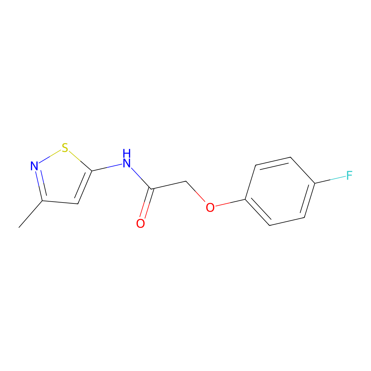 2-(4-fluorophenoxy)-N-(3-methylisothiazol-5-yl)acetamide molecular structure, CAS 1234986-98-1