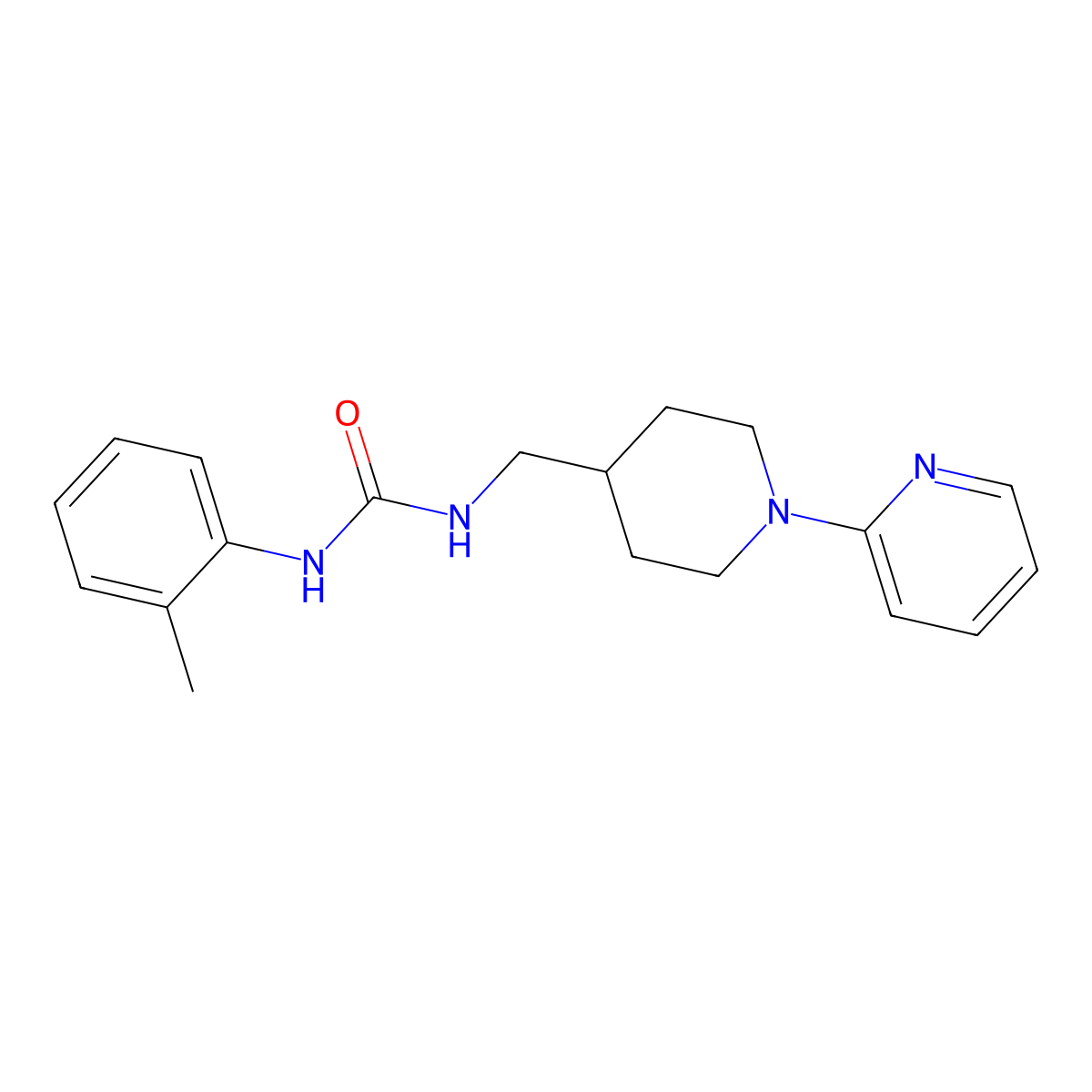 1-((1-(Pyridin-2-yl)piperidin-4-yl)methyl)-3-(o-tolyl)urea molecular structure, CAS 1234987-16-6